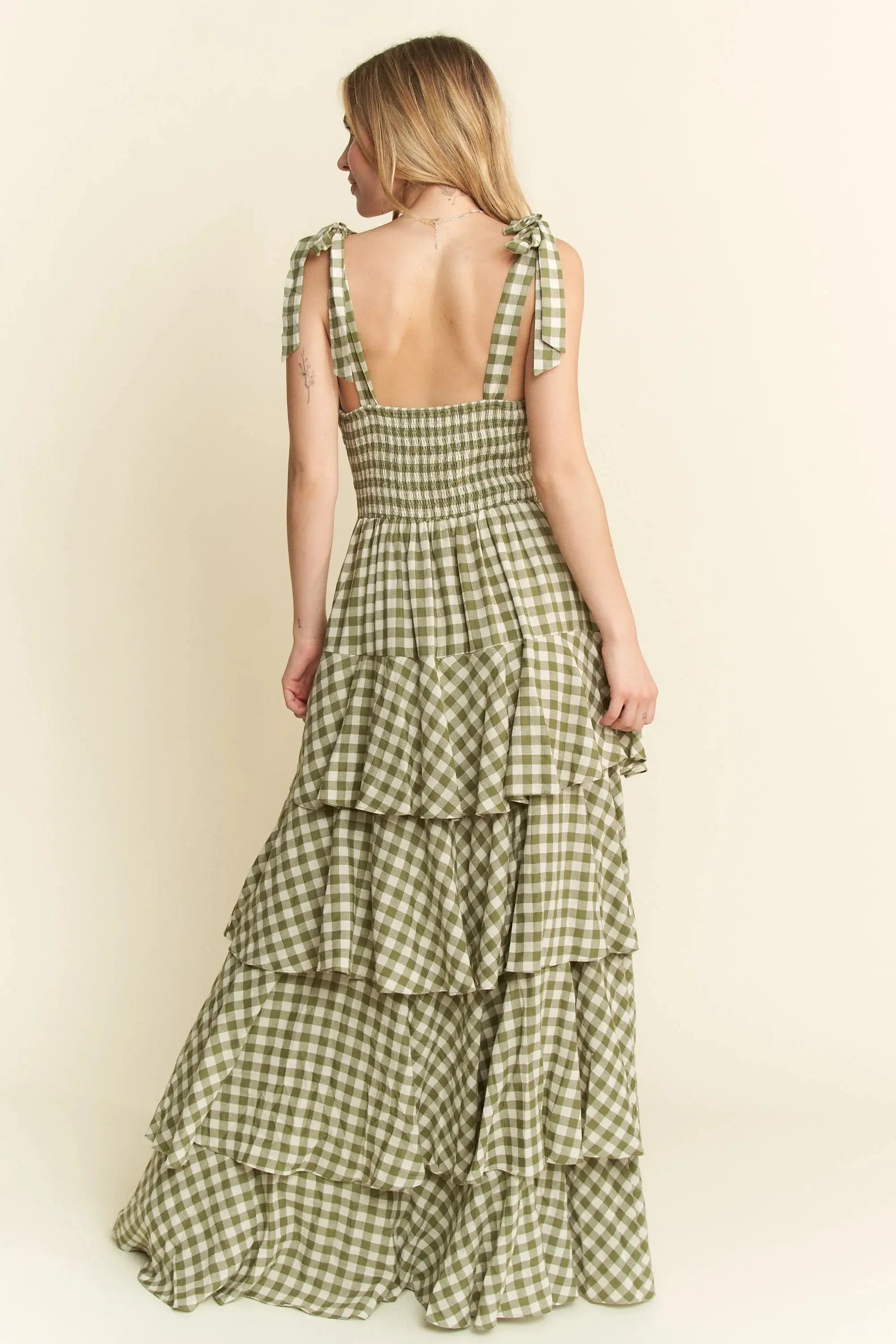 Jade By Jane Gingham Tiered Maxi Dress | Be Bliss Boutique