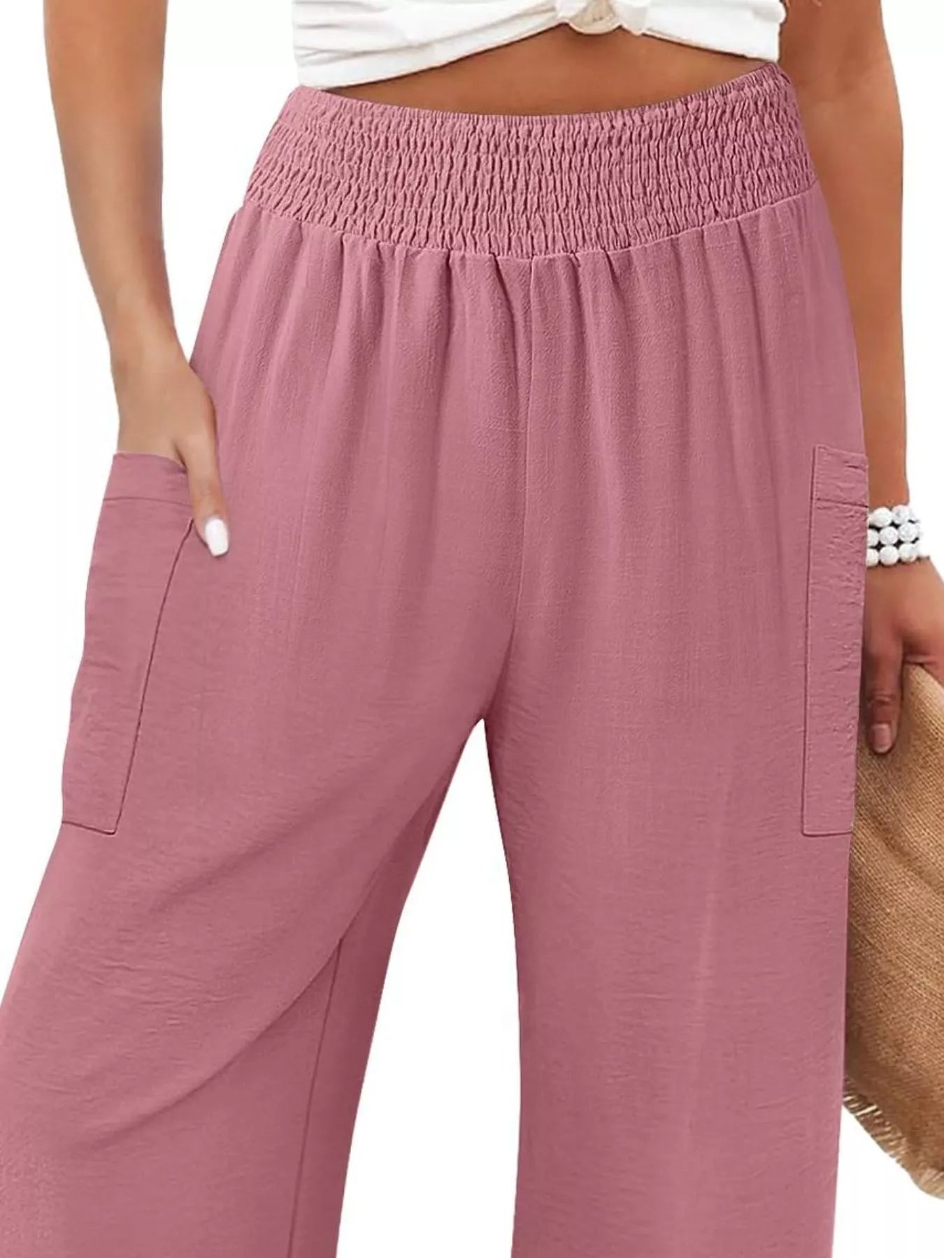 Elastic Waist Pants -  Be Bliss Boutique