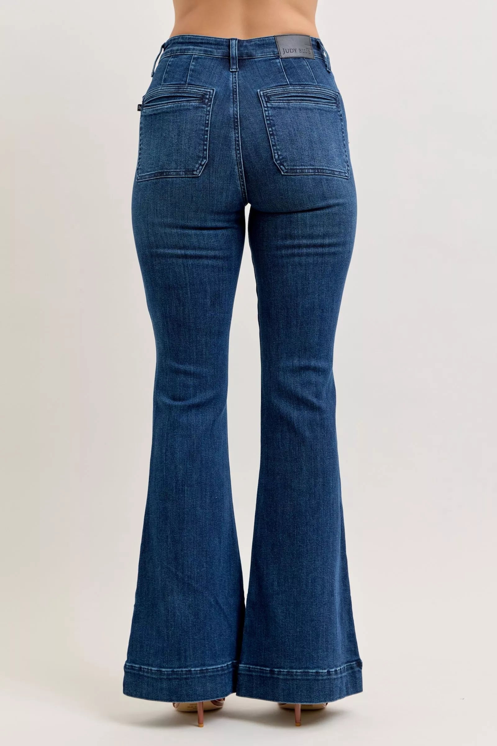 Judy Blue Jeans - High-Waisted Flare Jeans with Front Pockets - Be Bliss Boutique
