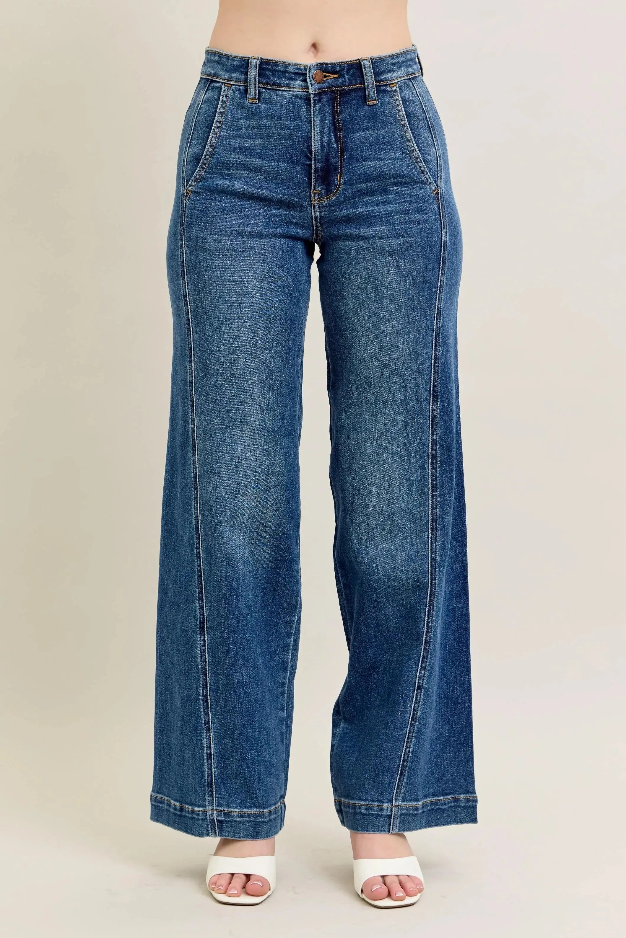 Judy Blue Full Size/Plus Size High Waist Wide Leg Jeans | Be Bliss Boutique