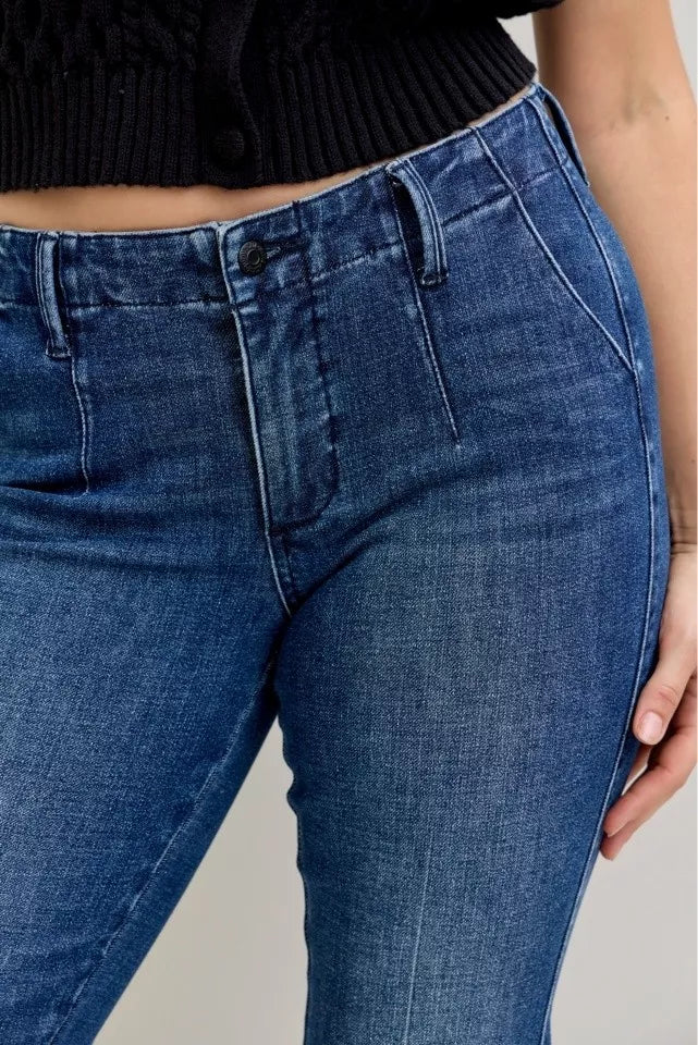 Judy Blue Full Size Mid Rise Bootcut Jeans with Welt Pockets Plus Size - Be Bliss Boutique