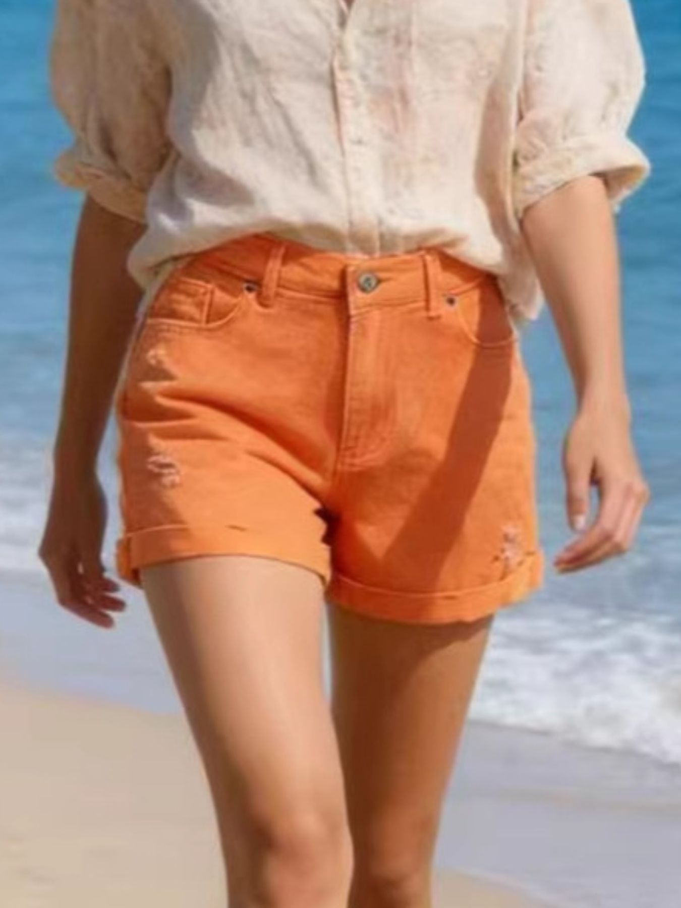 High Waisted Distressed Shorts - Be Bliss Boutique