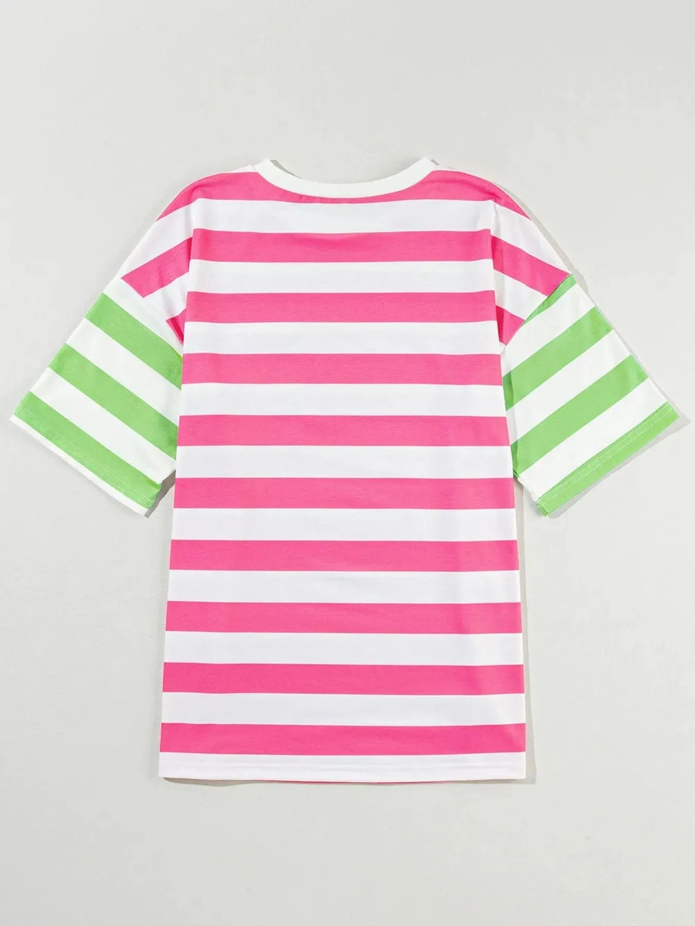 Striped Oversized Short Sleeve T-Shirt -  Be Bliss Boutique