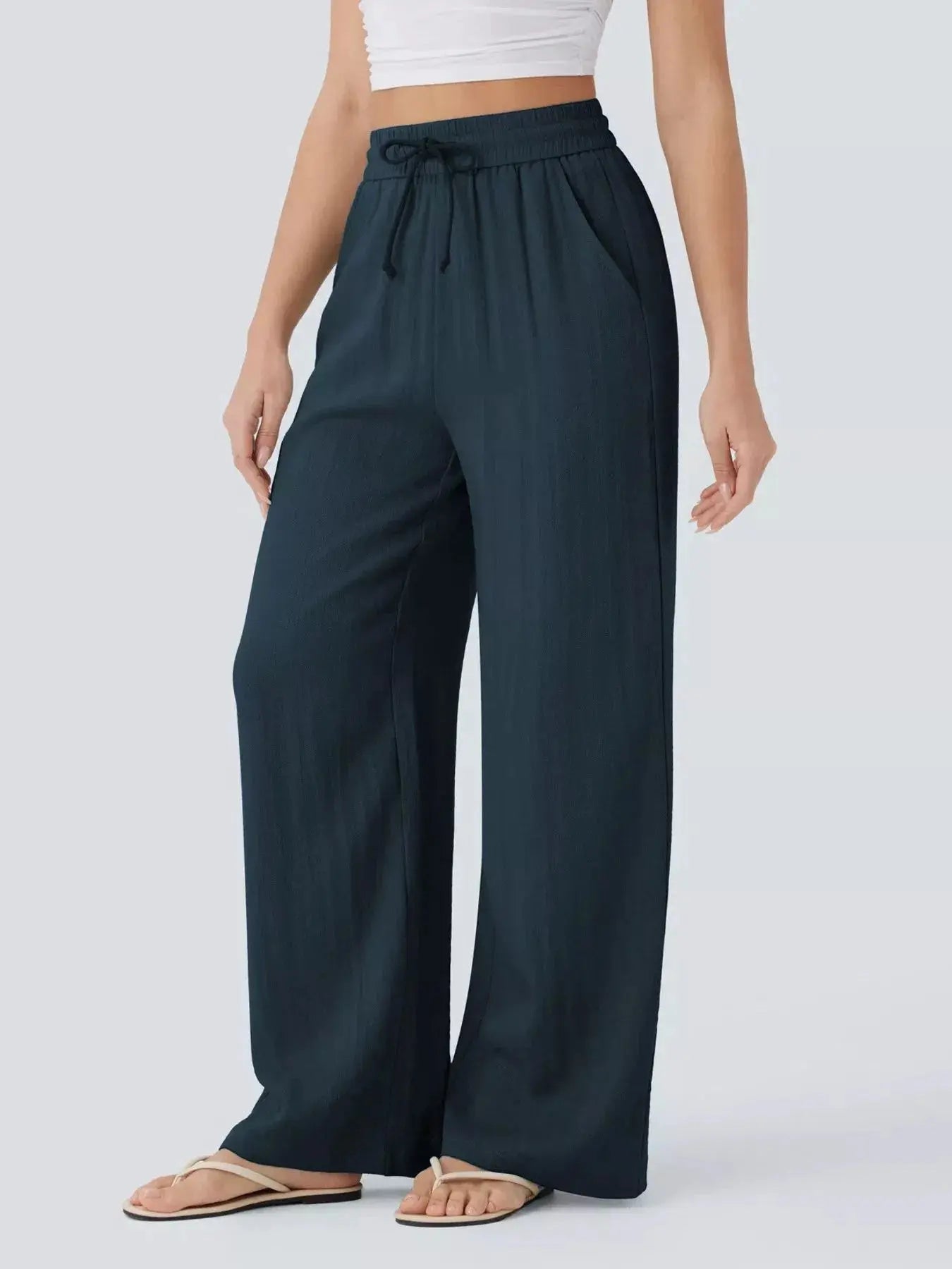 Wide Leg Drawstring Pants - Be Bliss Boutique