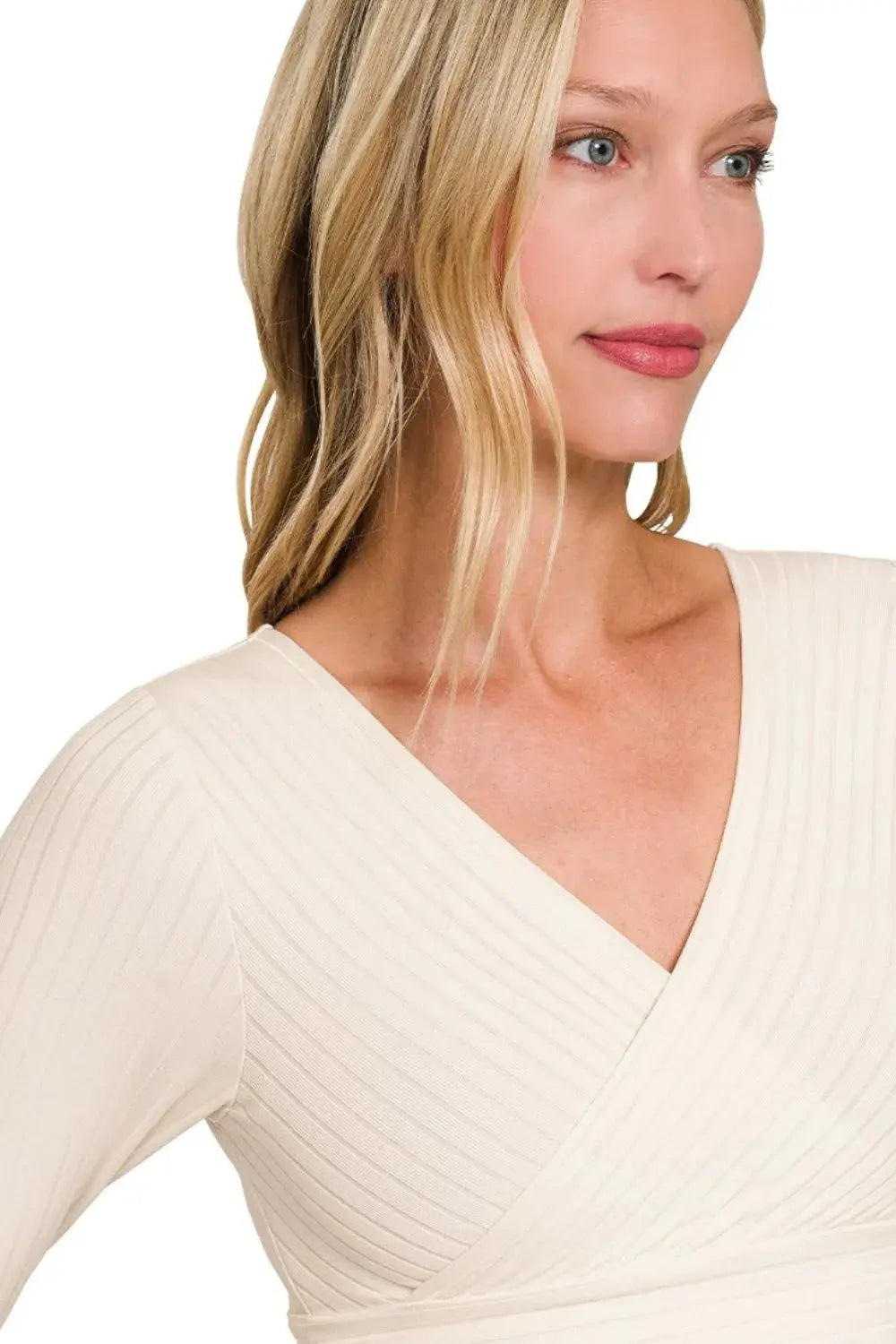 Zenana Ribbed Surplus Waist Band Long Sleeve Top | Be Bliss Boutique