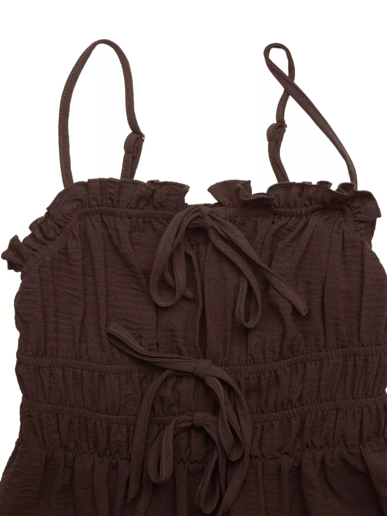 Tie-Front Brown A Line Dress - Be Bliss Boutique