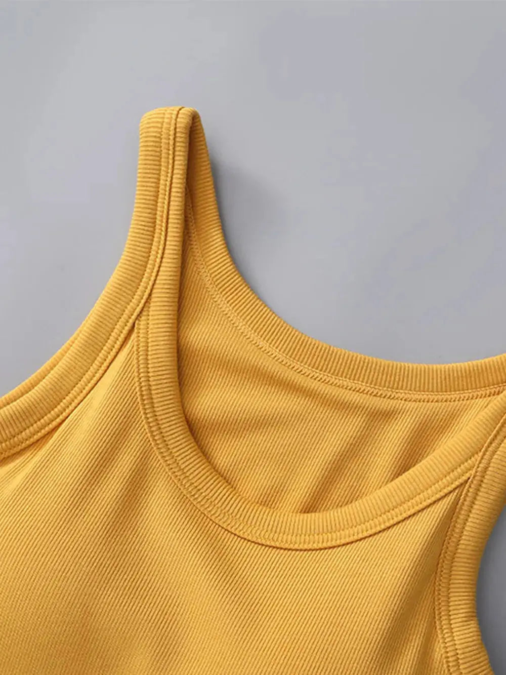 Round Neck Tank Top with Built In Bra - Be Bliss Boutique