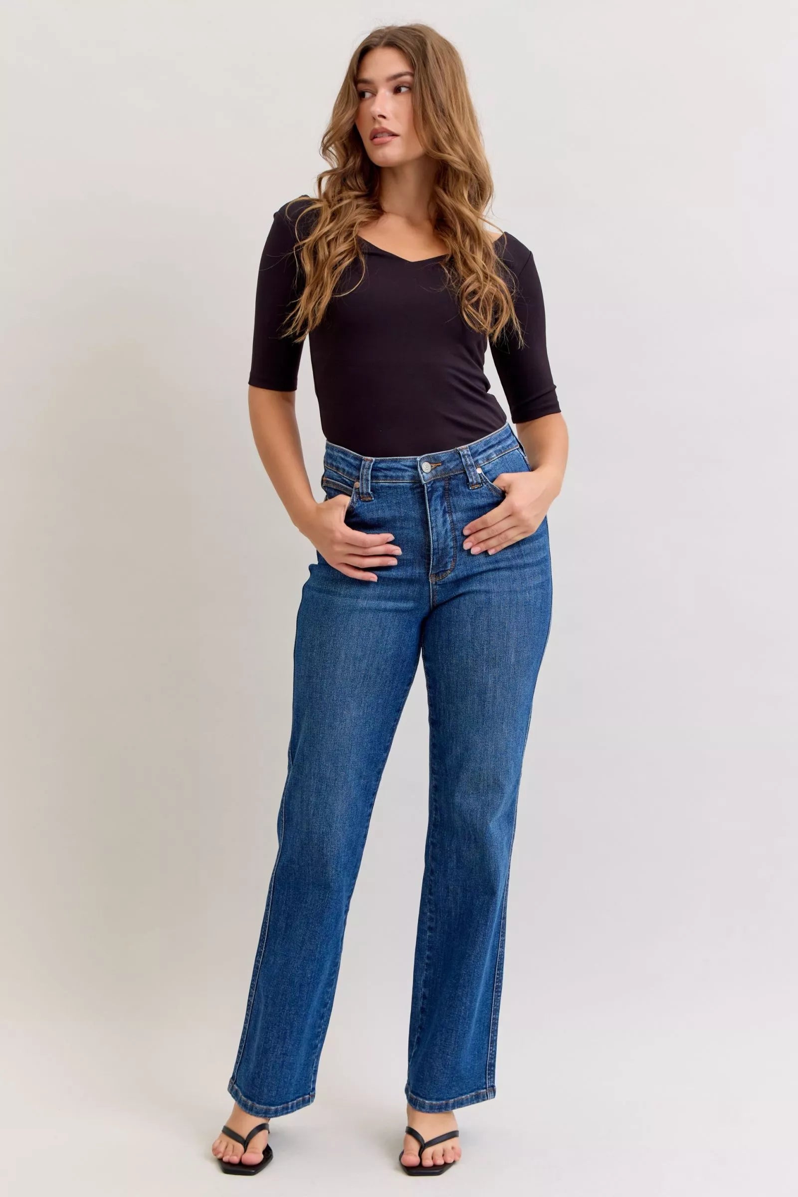 Judy Blue High Waist Tummy Control Straight Jeans - Be Bliss Boutique