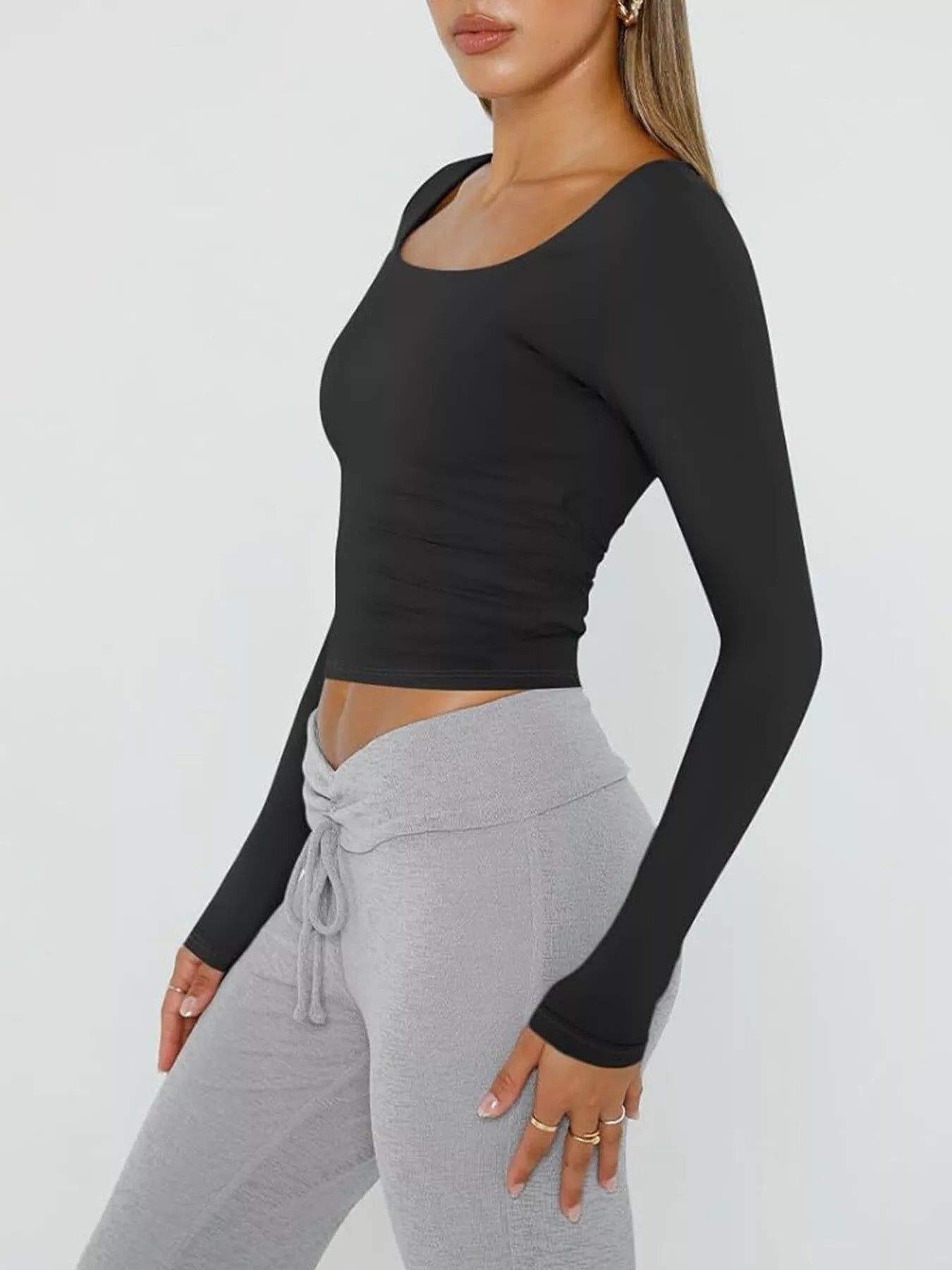 Slim Fit Long Sleeve T Shirt - Be Bliss Boutique