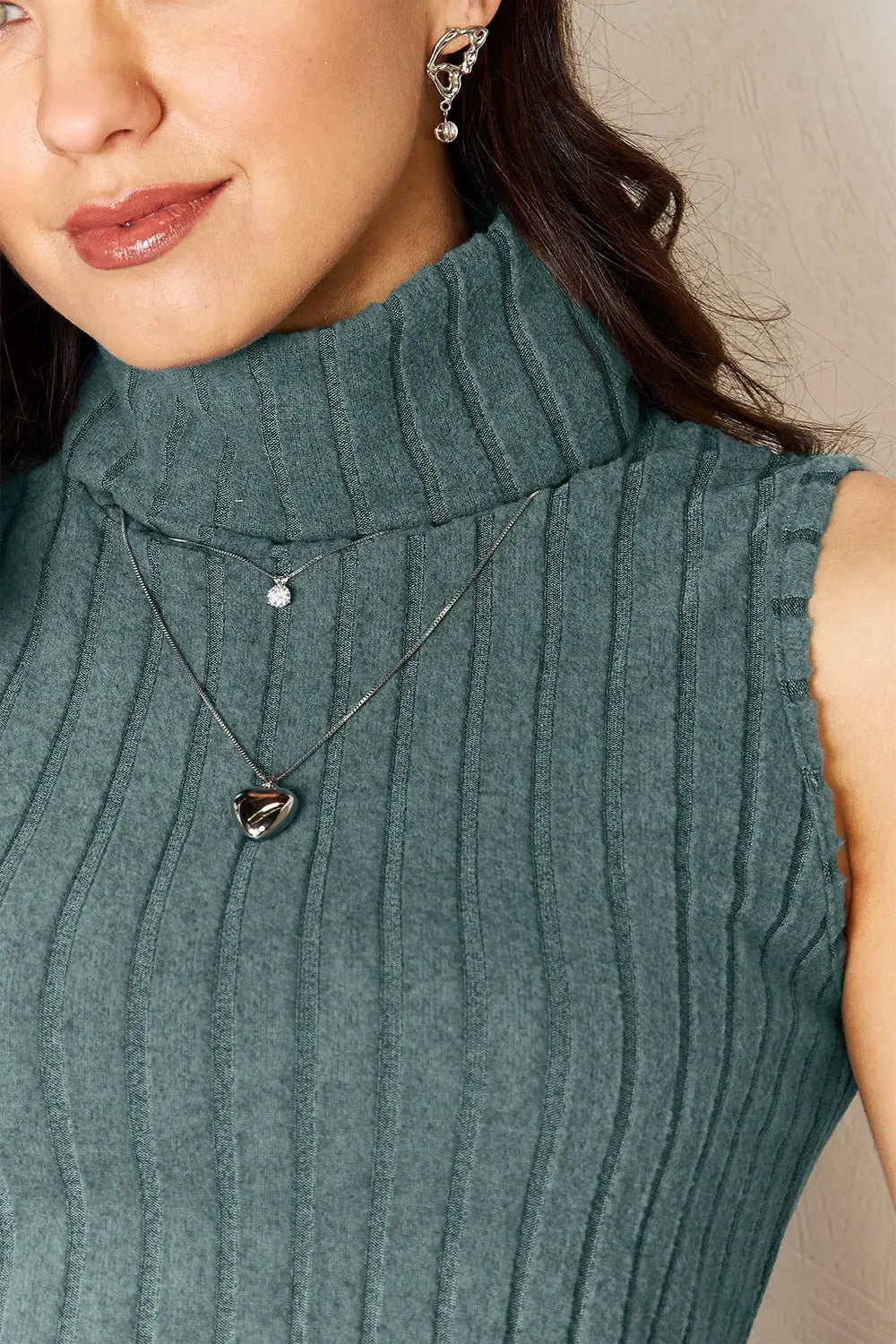 Basic Bae Full Size Ribbed Turtleneck Tank 