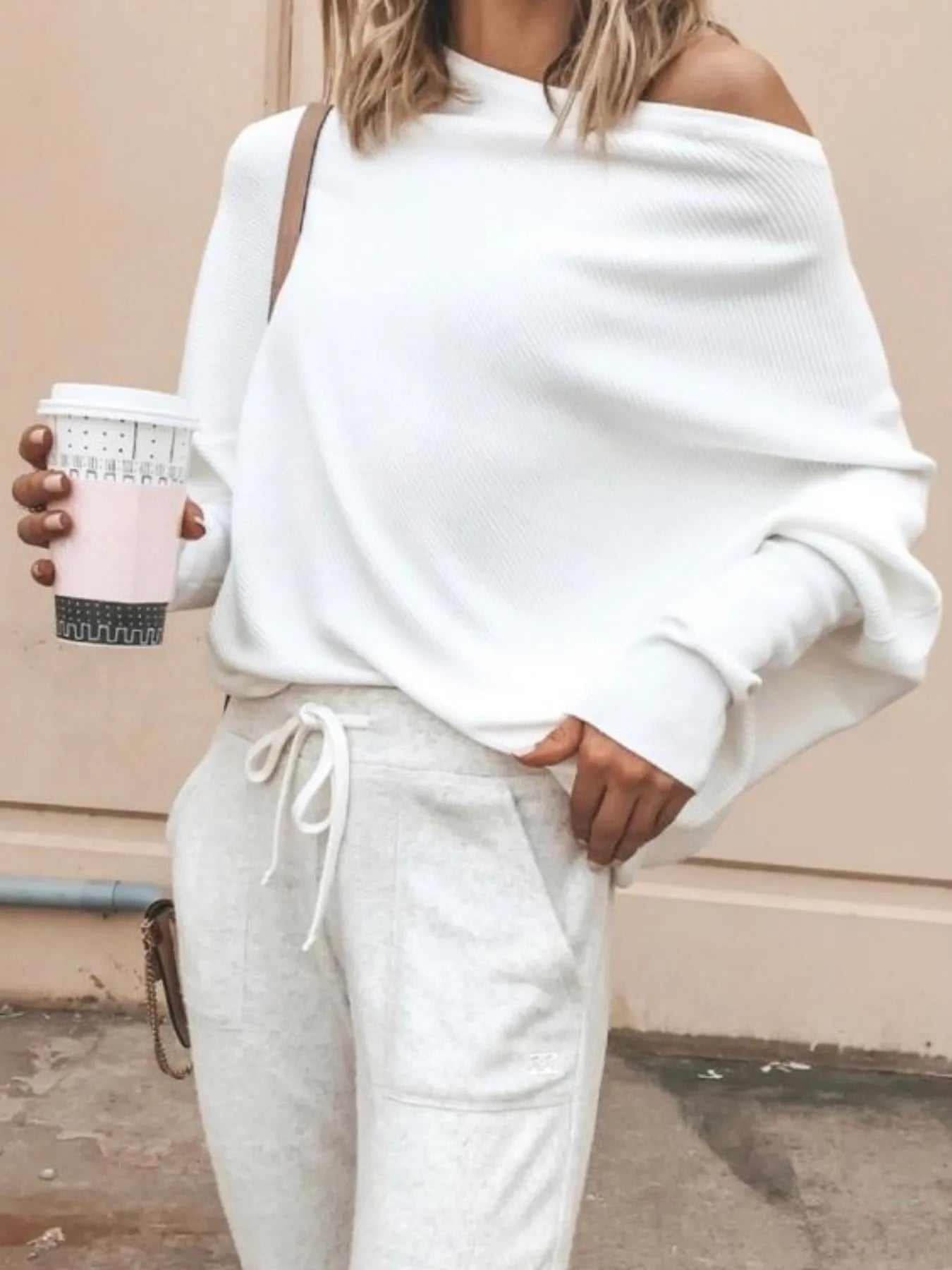 Single Shoulder Ribbed Knit Top - Be Bliss Boutique