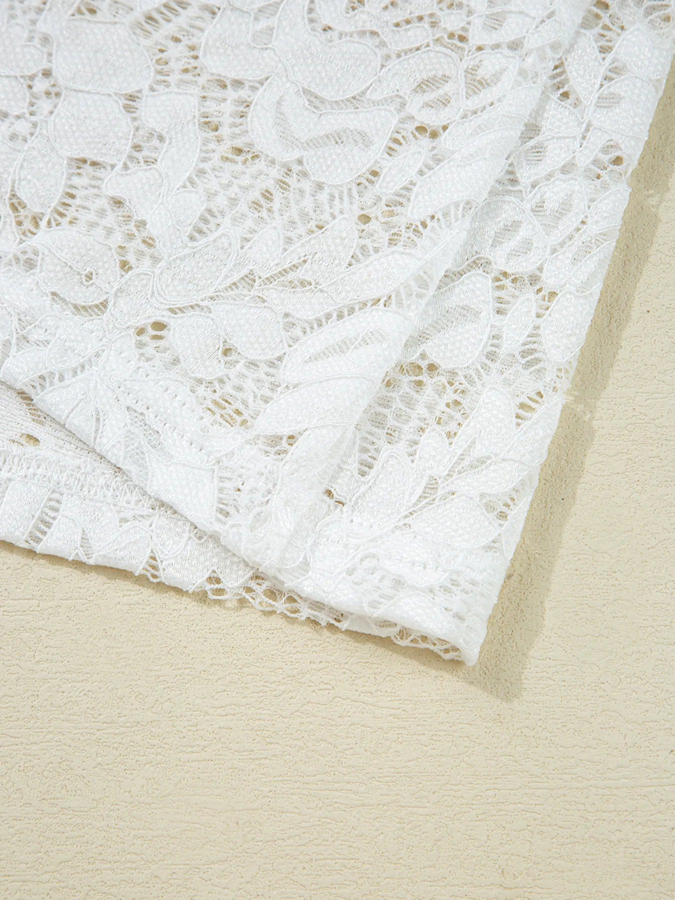 Lace Crochet Bell Sleeve Mock Neck Blouse - Be Bliss Boutique