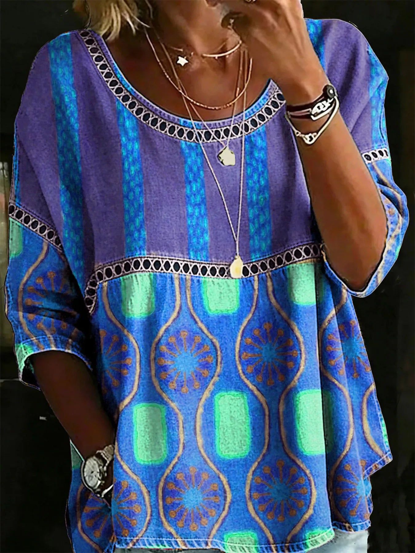 Full Size Hollow Out Round Neck Top - Be Bliss Boutique