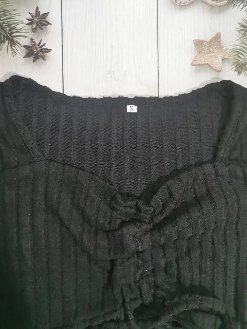 Drawstring Ruched Long Sleeve Ribbed Top - Be Bliss Boutique