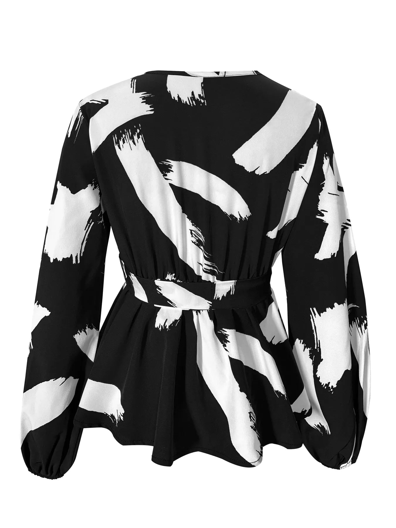 Tie Waist Long Sleeve Blouse - Be Bliss Boutique