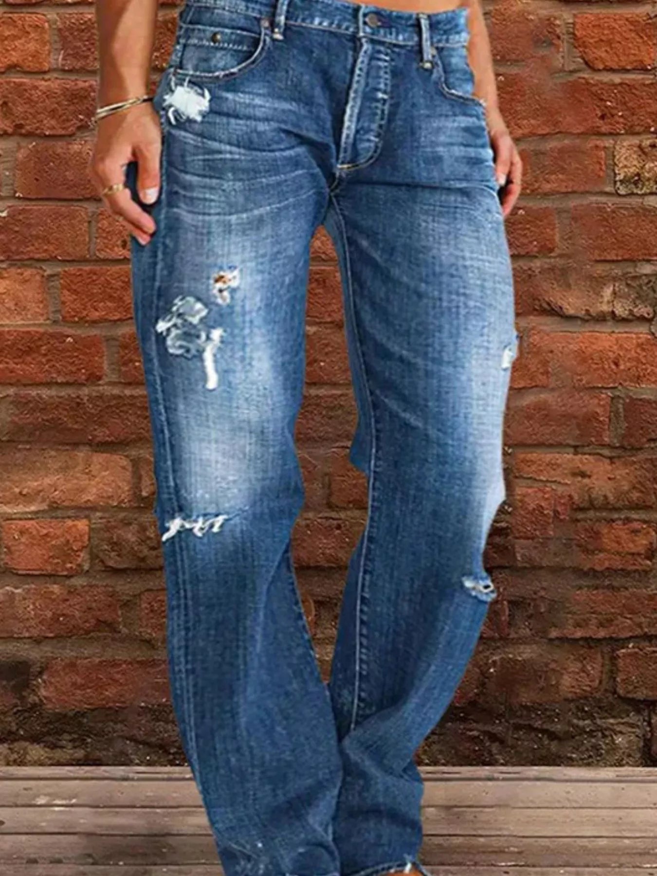 Full Size Distressed Raw Hem Jeans - Be Bliss Boutique