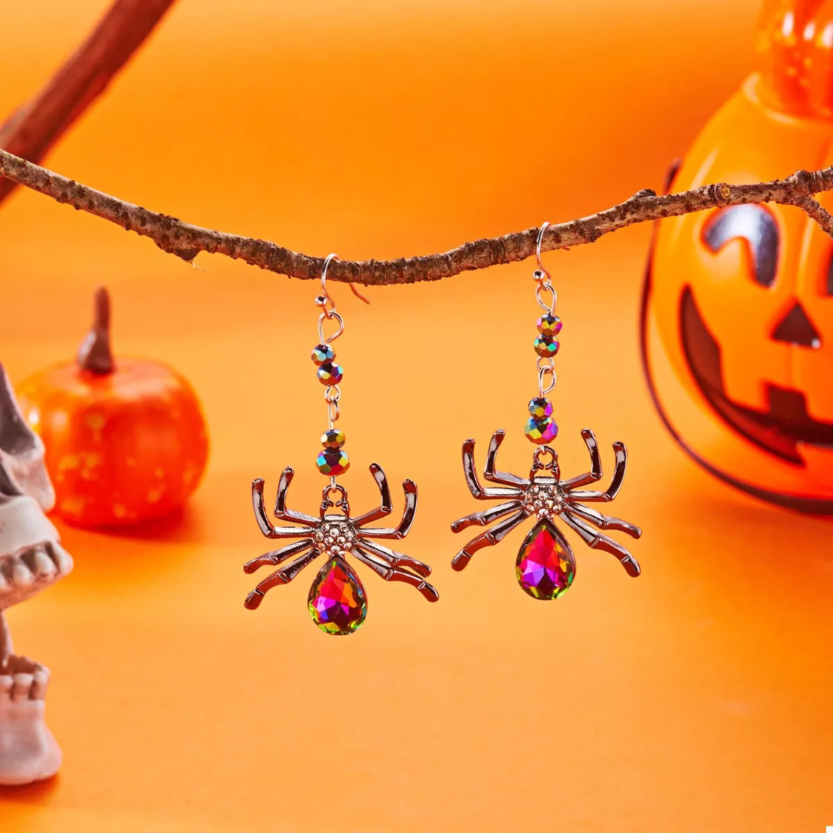 Halloween Spider Dangle Earrings - Be Bliss Boutique
