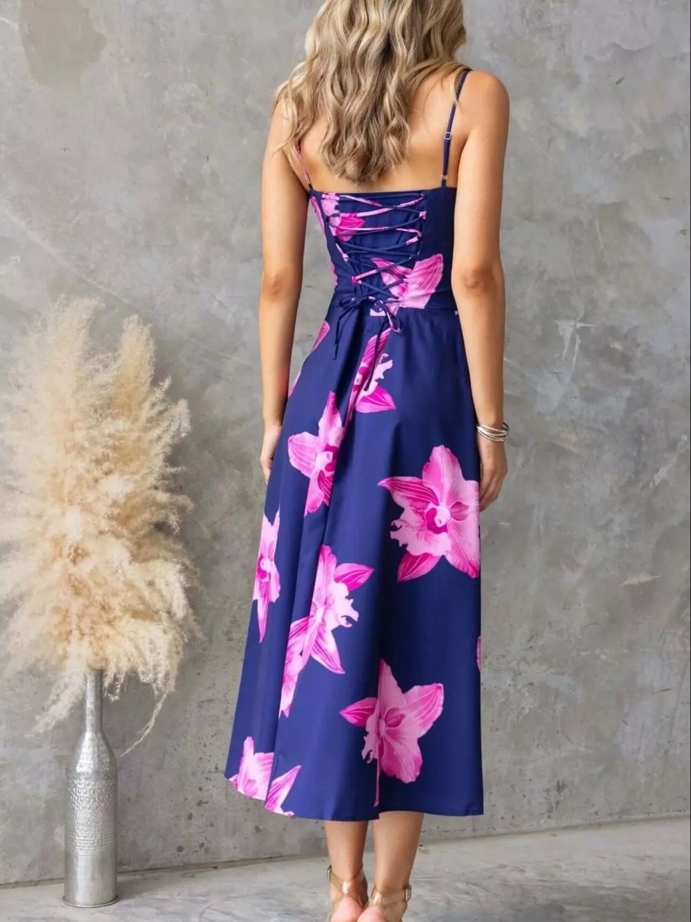 Floral Print Midi Cami Dress - Be Bliss Boutique
