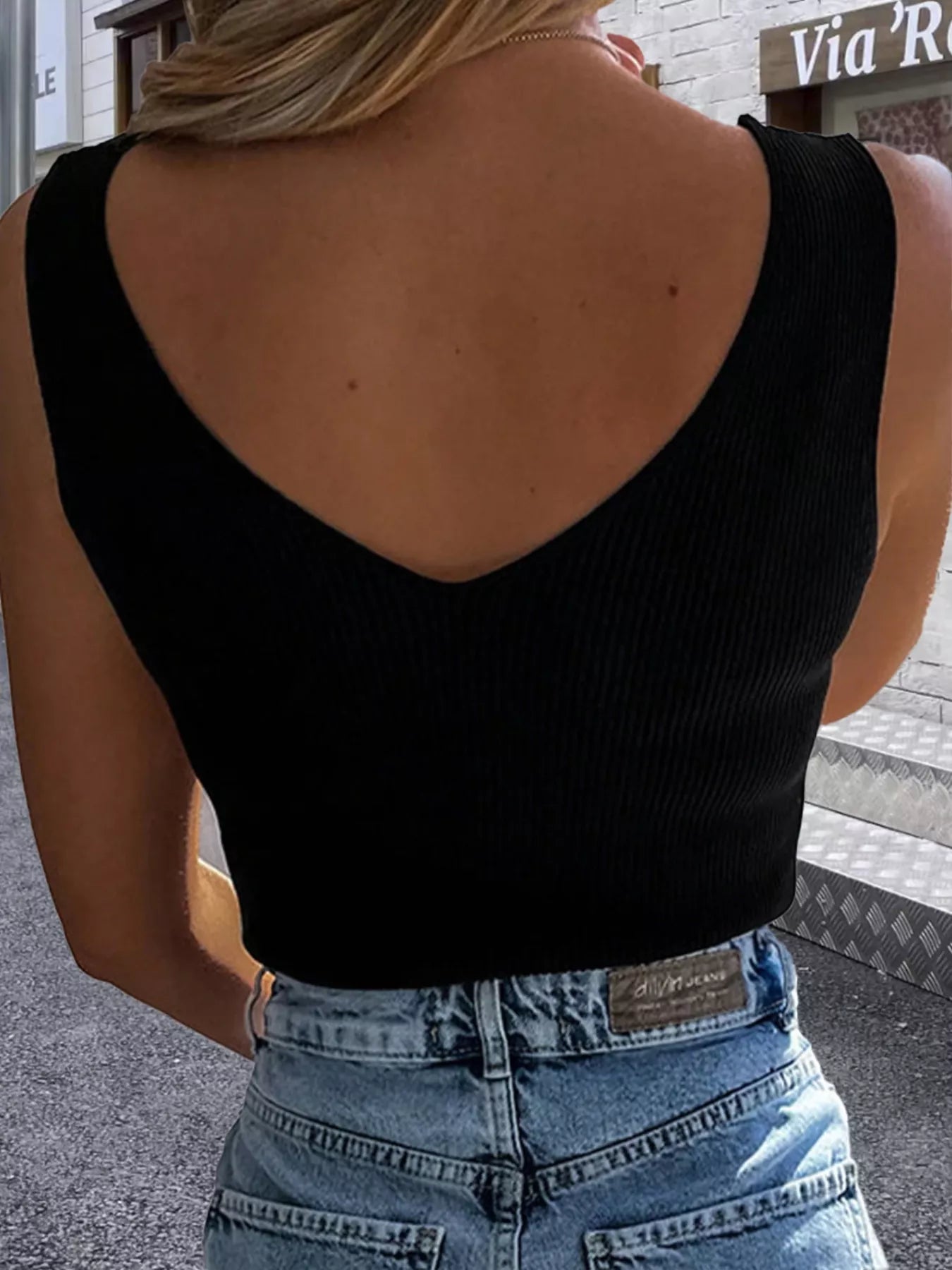 Slim Fit V Neck Tank Top - Be Bliss Boutique