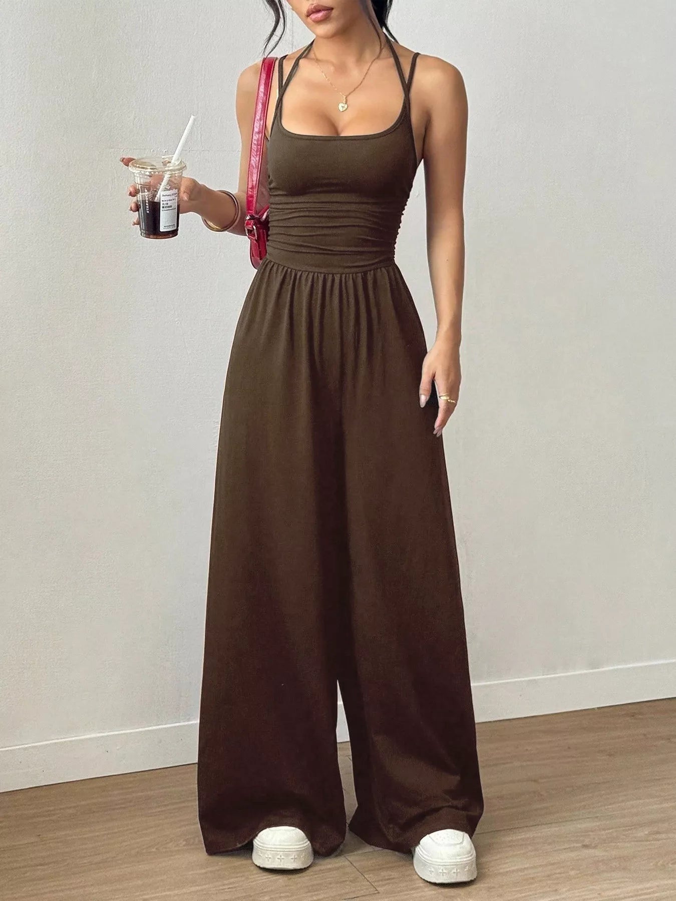 Sleeveless Wide Leg Casual Jumpsuit - Be Bliss Boutique