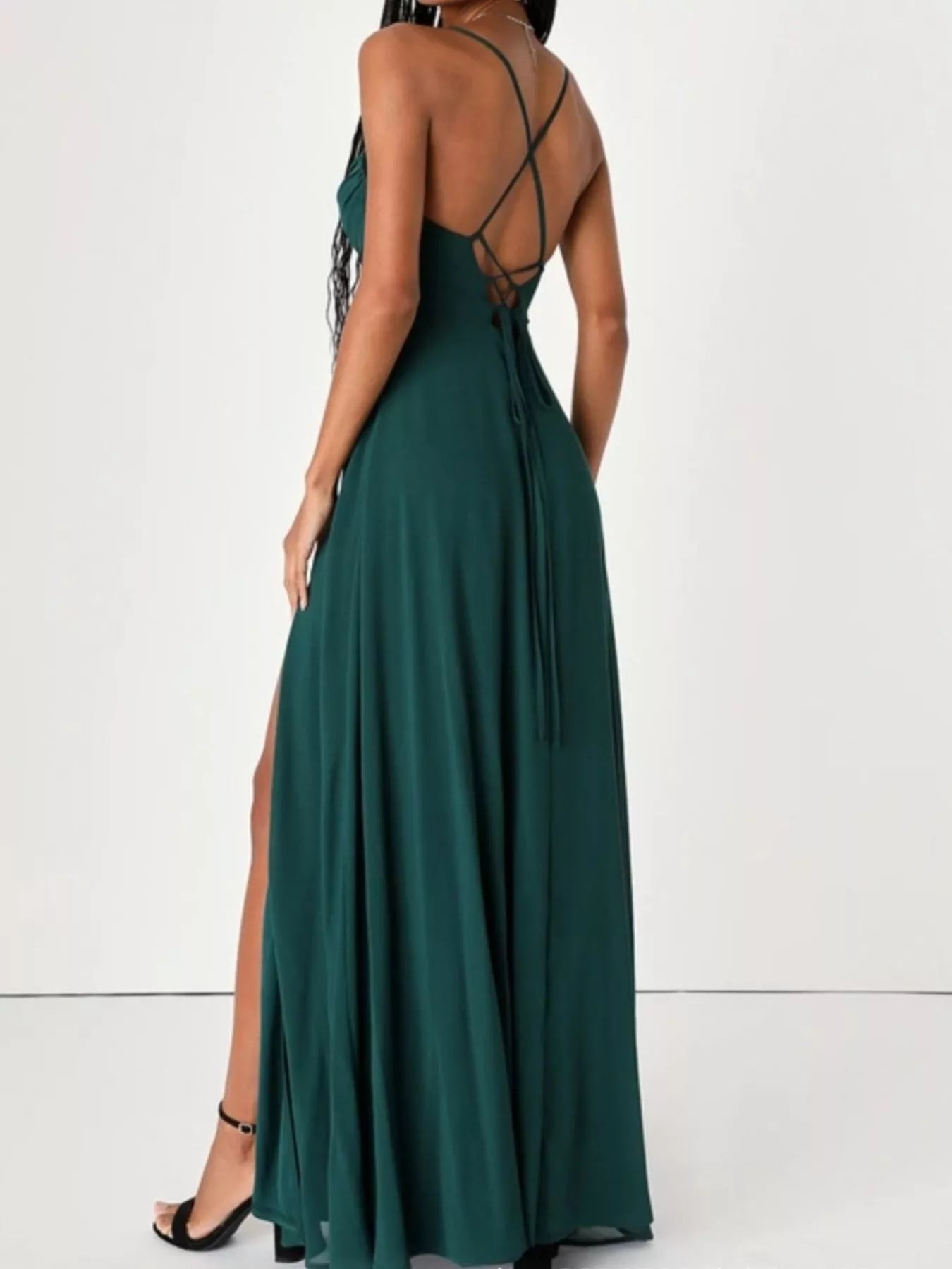 Crisscross Back Slit Maxi Dress - Be Bliss Boutique