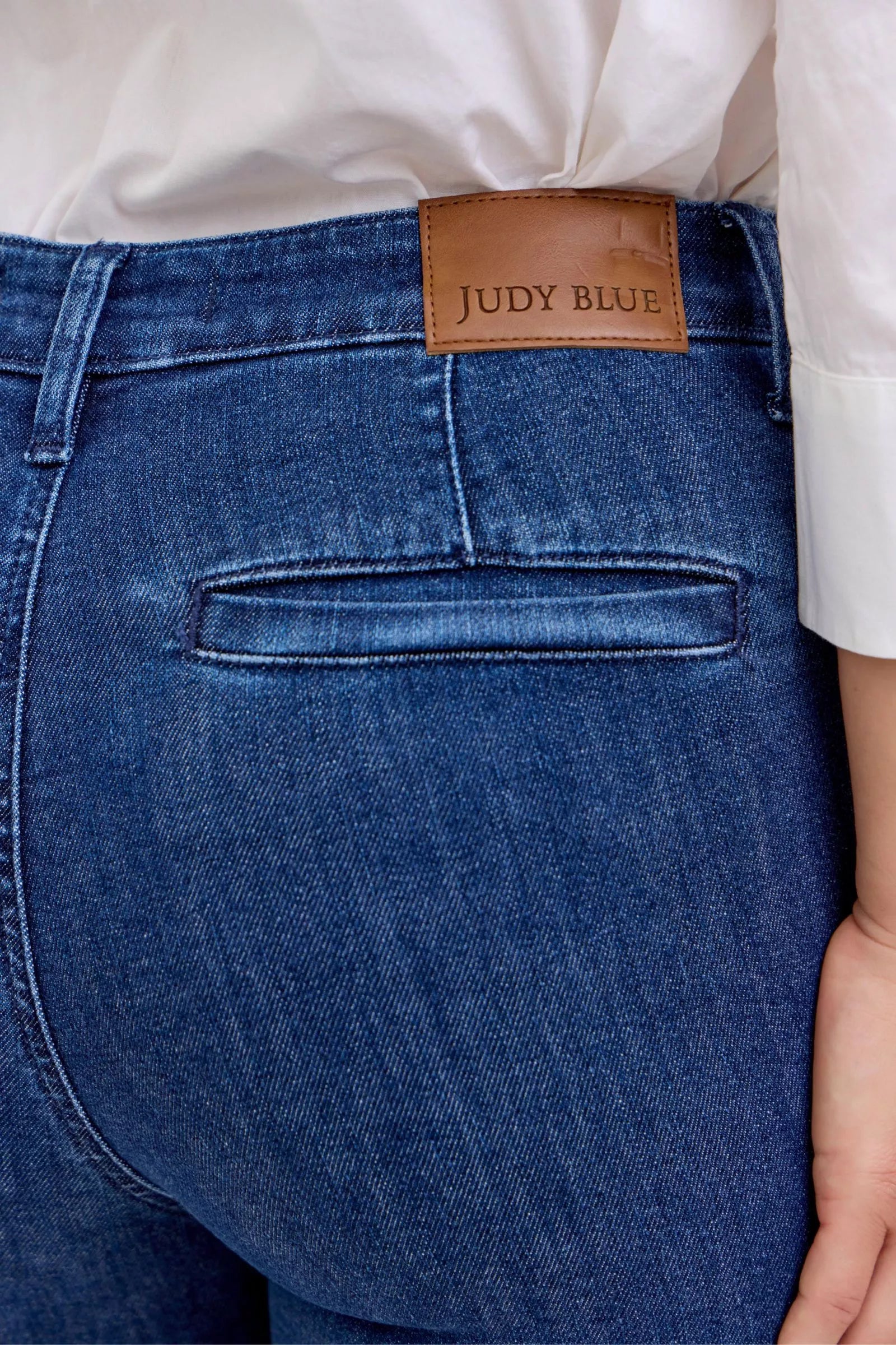 Judy Blue Jeans - High Waist Flare Jeans with Front Patch Pockets - Be Bliss Boutique