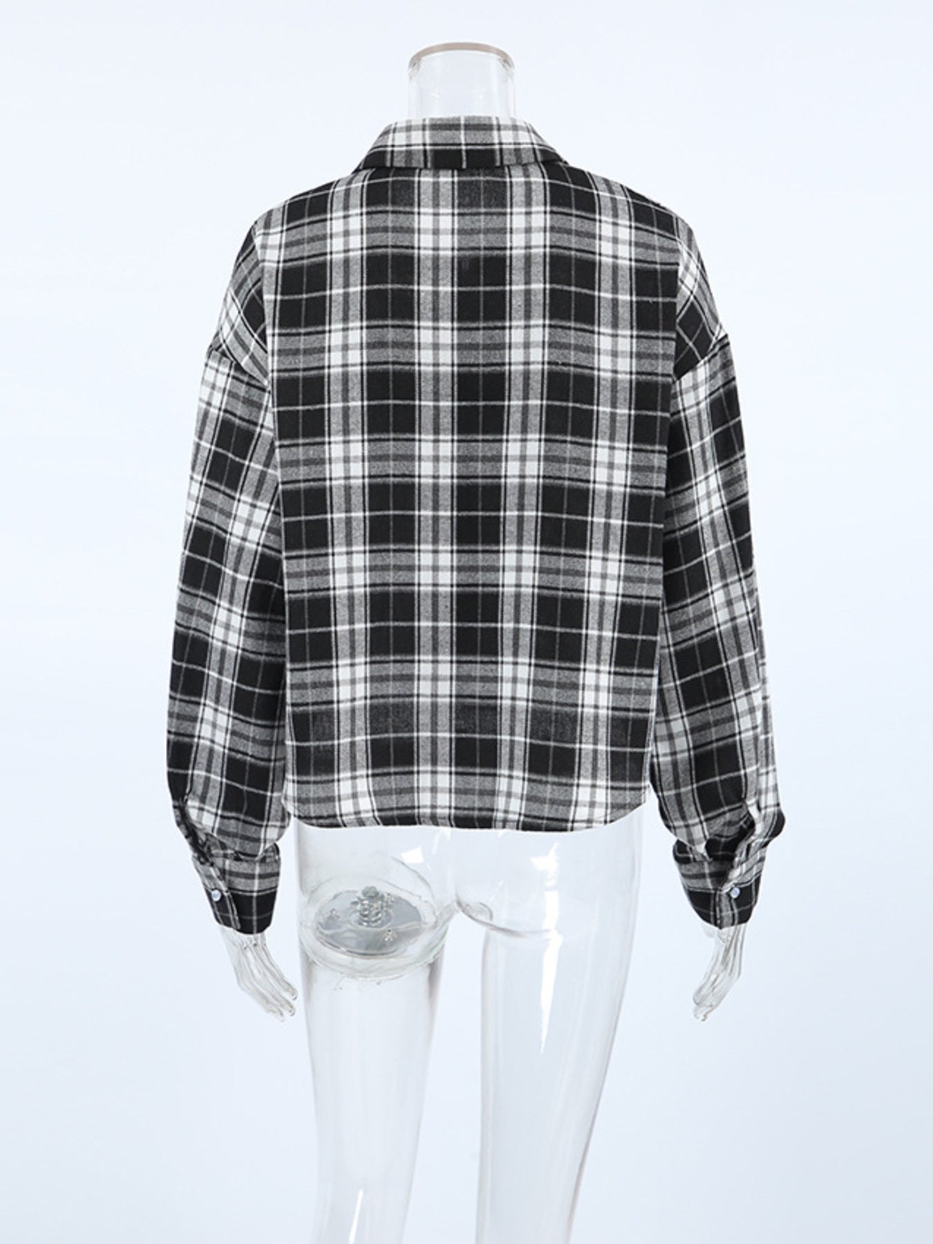 Black Oversized Plaid Button Up Shirt - Be Bliss Boutique