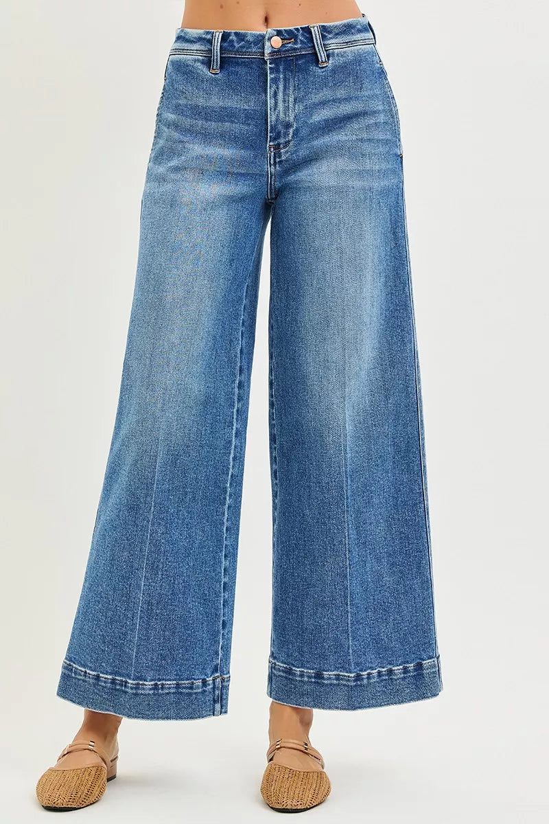 RISEN Jeans - Slouchy Ankle Wide Jeans - Be Bliss Boutique