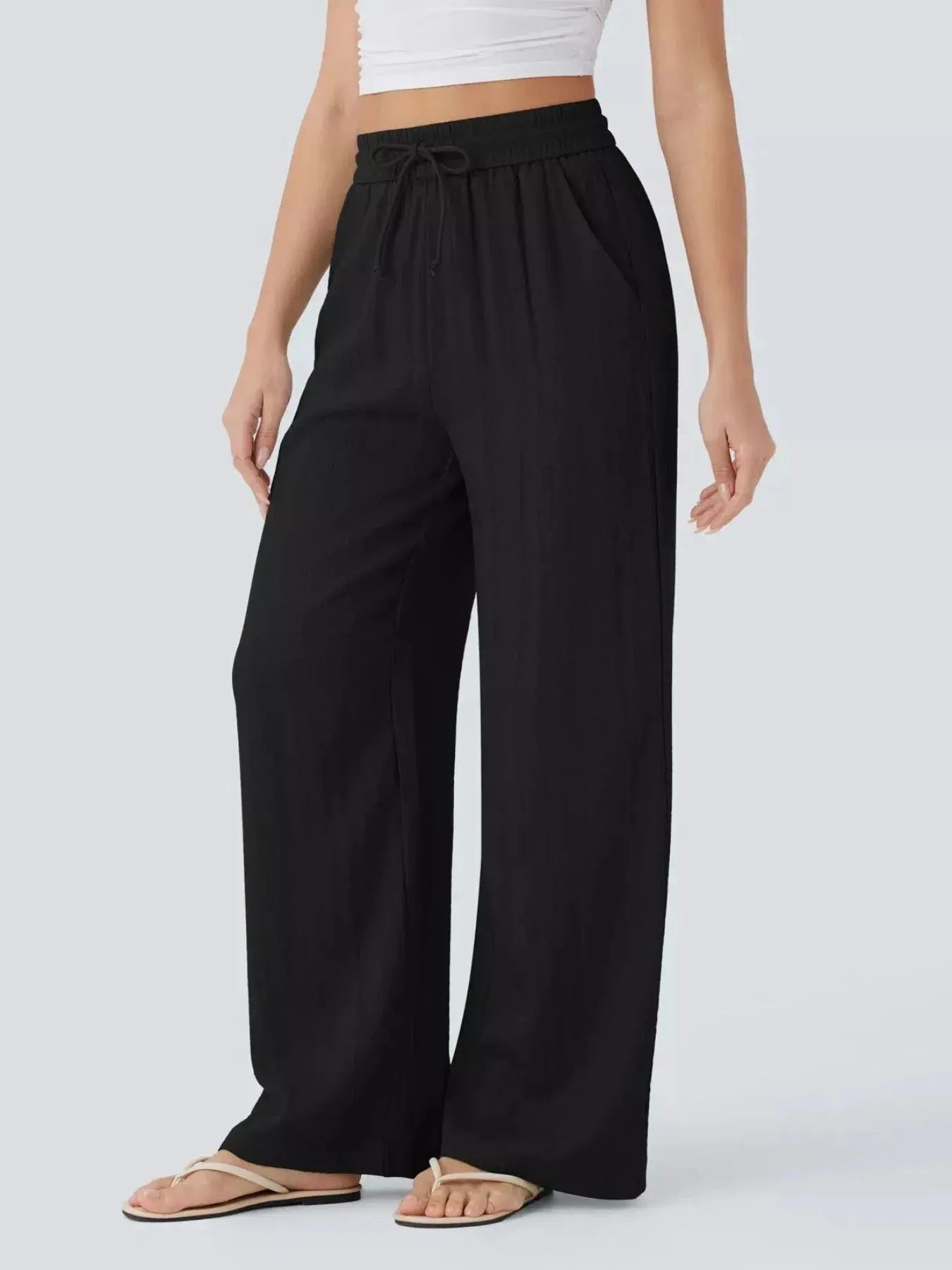Wide Leg Drawstring Pants - Be Bliss Boutique