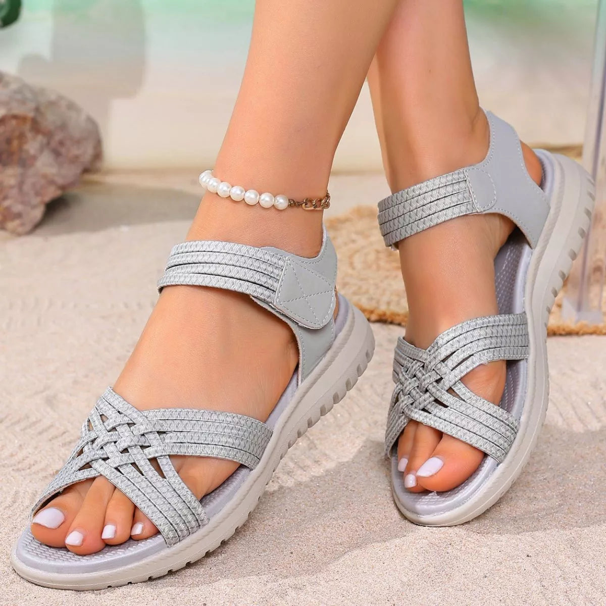 Woven Open Toe Sandals - Be Bliss Boutique
