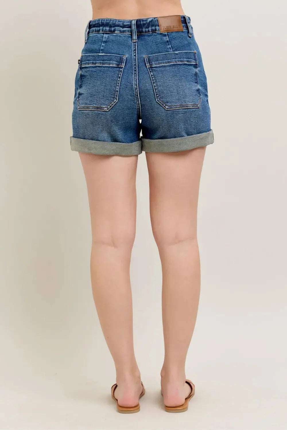 Judy Blue Full/Plus Size High Rise Cuff Denim Shorts |  Be Bliss Boutique