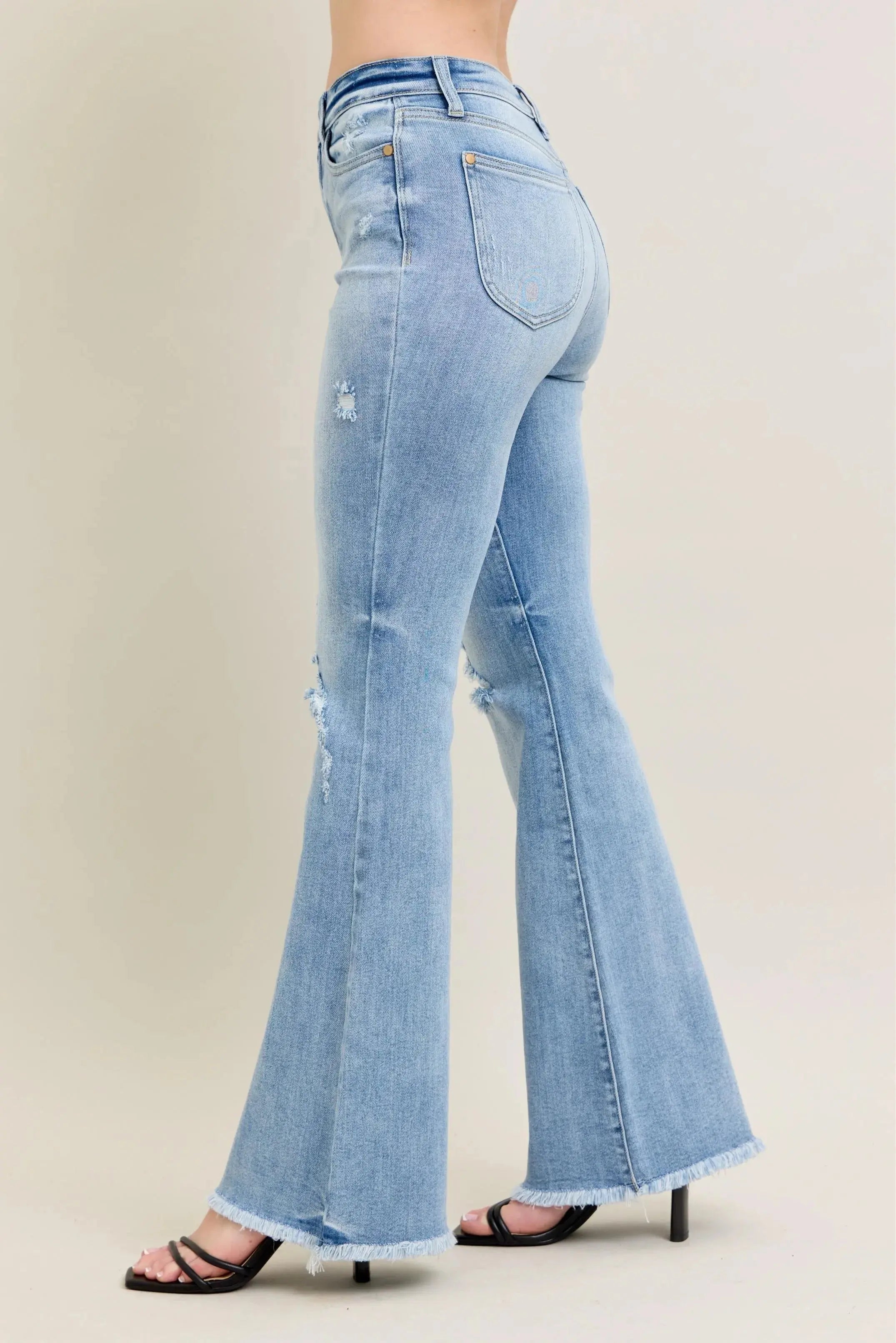 Judy Blue Full Size/Plus Size High Waist Flare Jeans w/ Shield Pockets | Be Bliss Boutique
