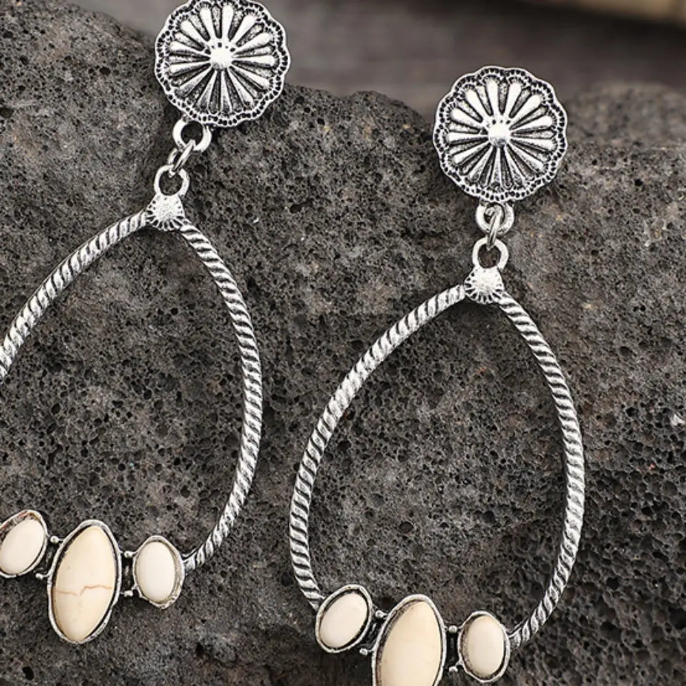 Artificial Turquoise Teardrop Earrings - Be Bliss Boutique
