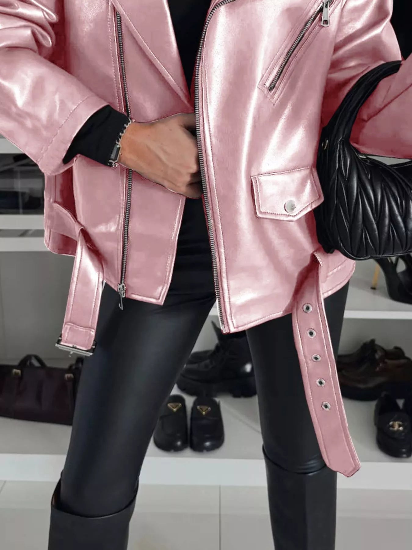 Full Size Zip Up Long Sleeve Jacket Plus Size -  Be Bliss Boutique