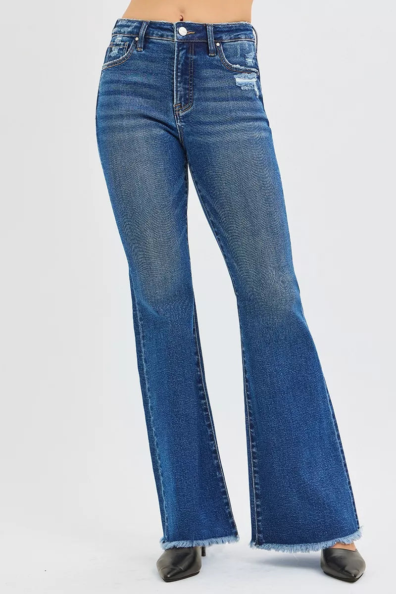 RISEN High Rise Flare Jeans - Be Bliss Boutique