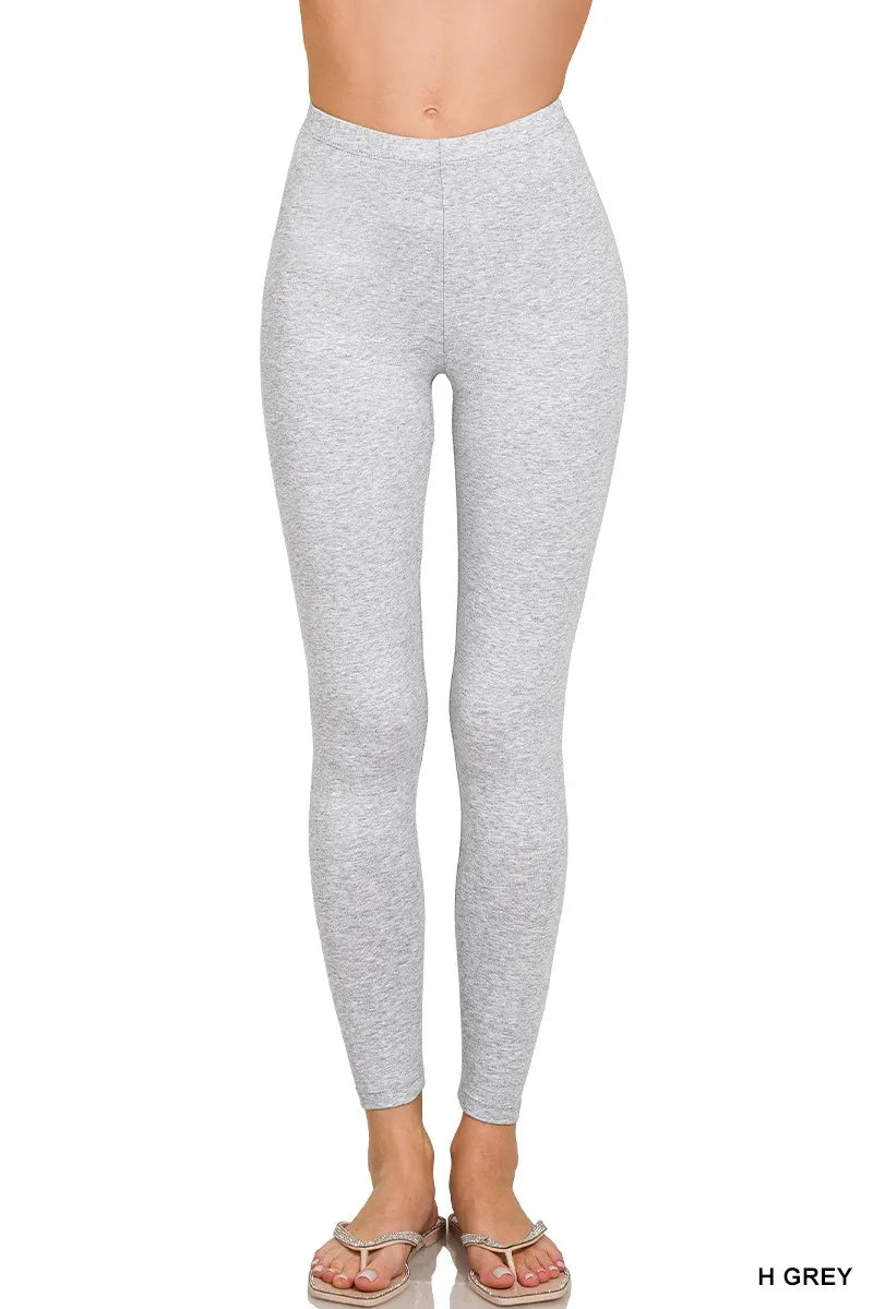 Zenana Premium Cotton Full Length Leggings - Be Bliss Boutique