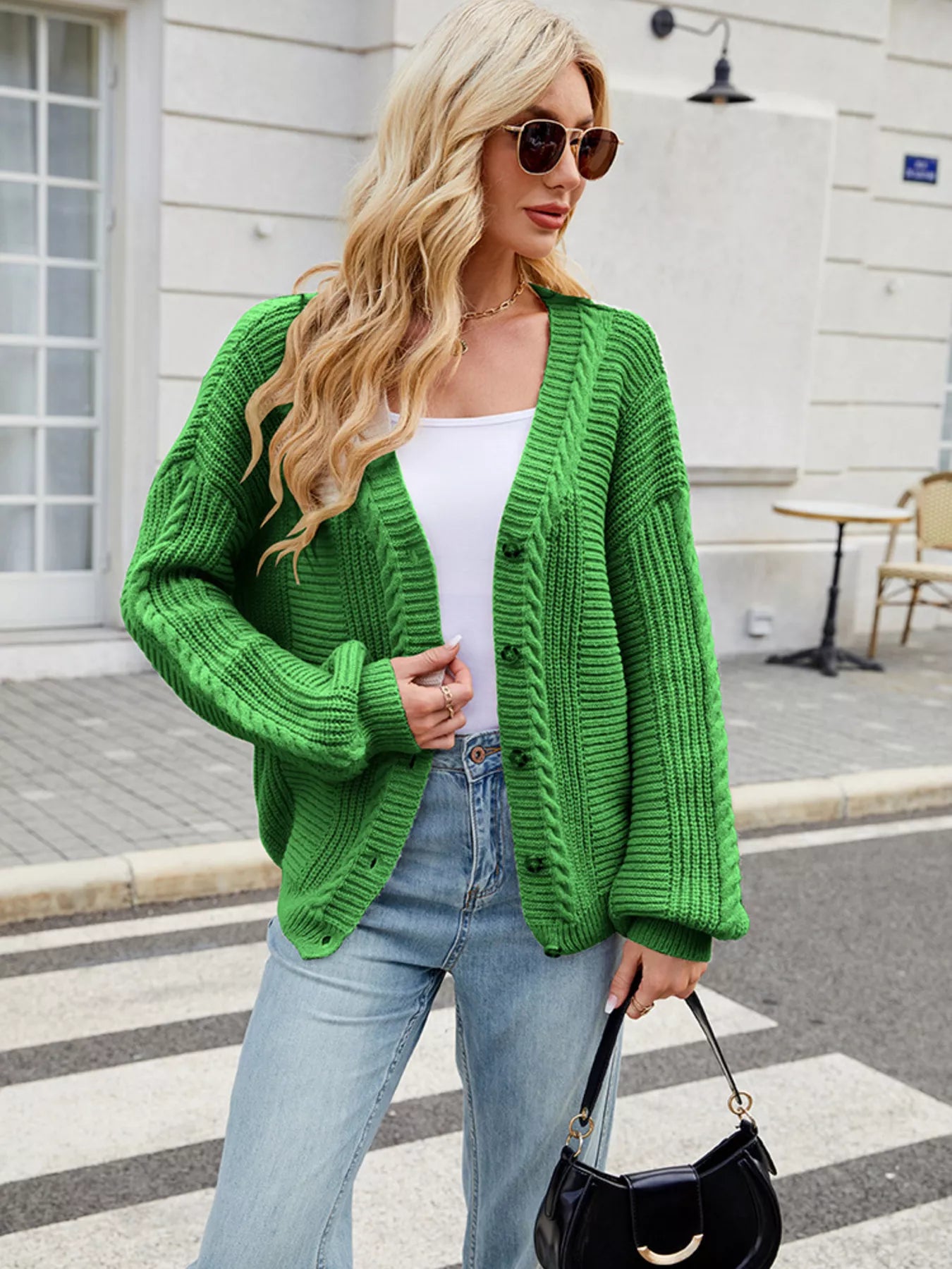 Button Up Long Sleeve Cardigan -  Be Bliss Boutique