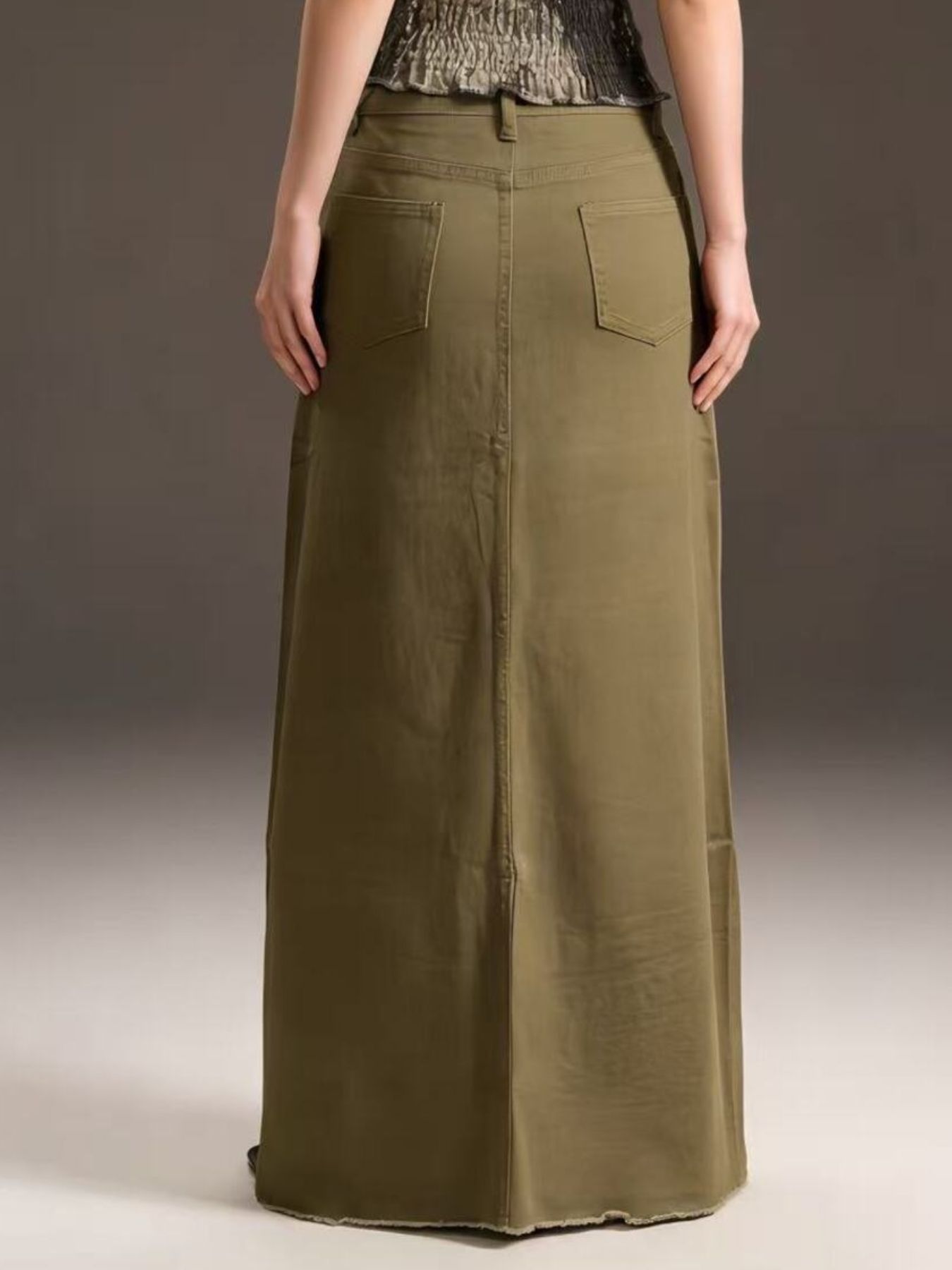 Raw Hem Maxi Denim Skirt - Be Bliss Boutique