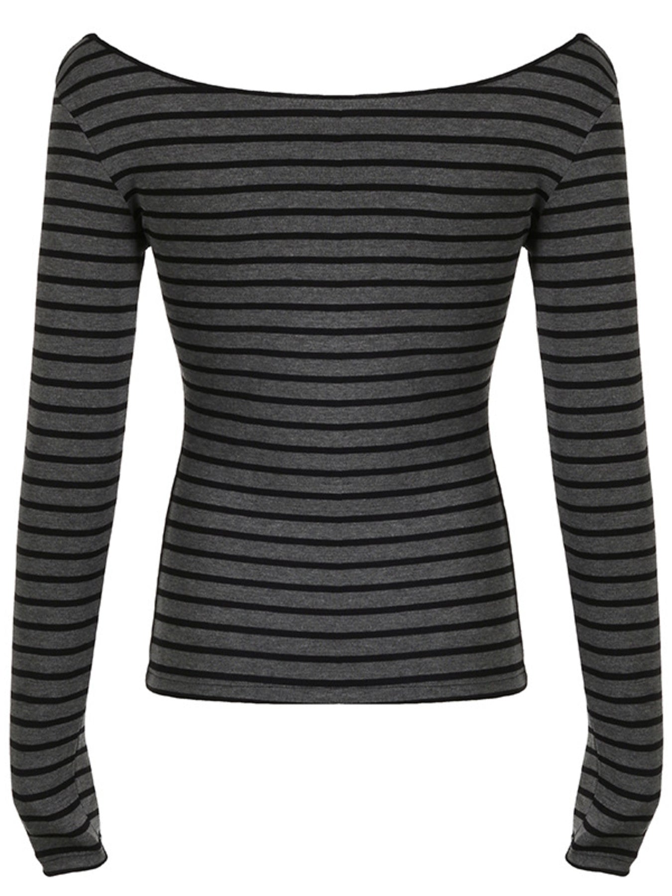 Striped Long Sleeve Boat Neck T Shirt - Be Bliss Boutique