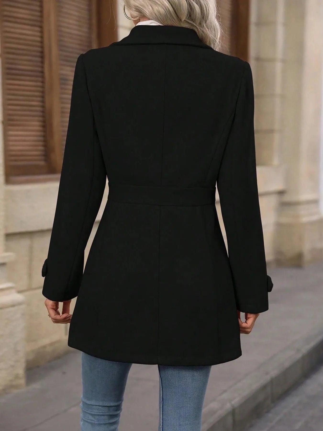 Button Up Long Sleeve Coat -  Be Bliss Boutique
