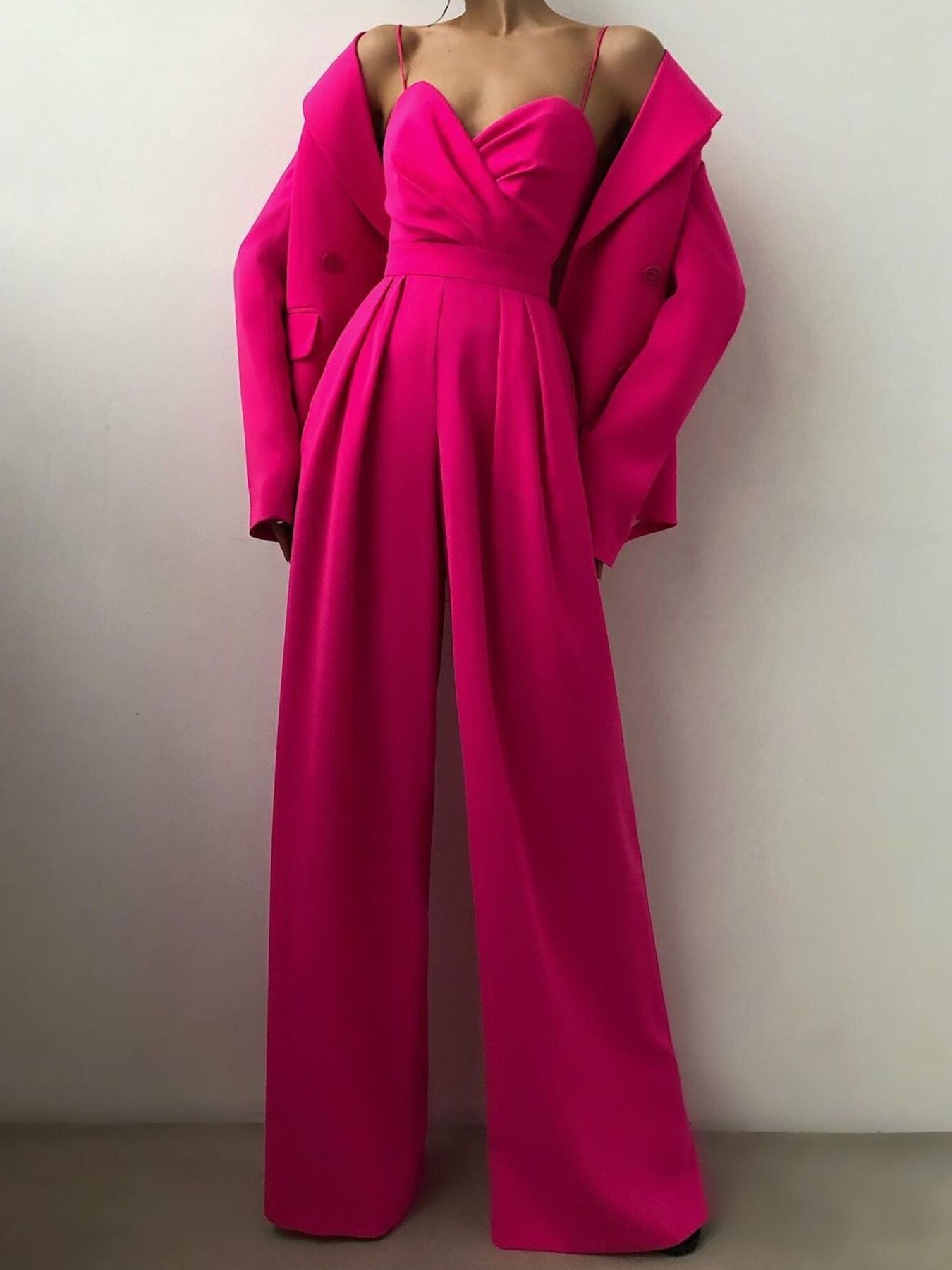 Full Size Spaghetti Strap Wide Leg Jumpsuit - Be Bliss Boutique