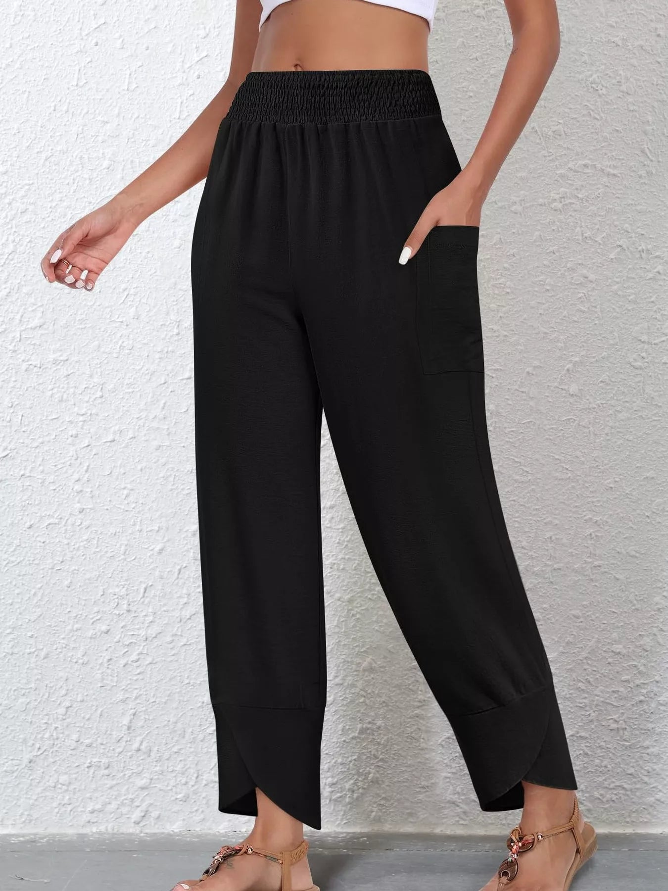 Elastic Waist Pants -  Be Bliss Boutique