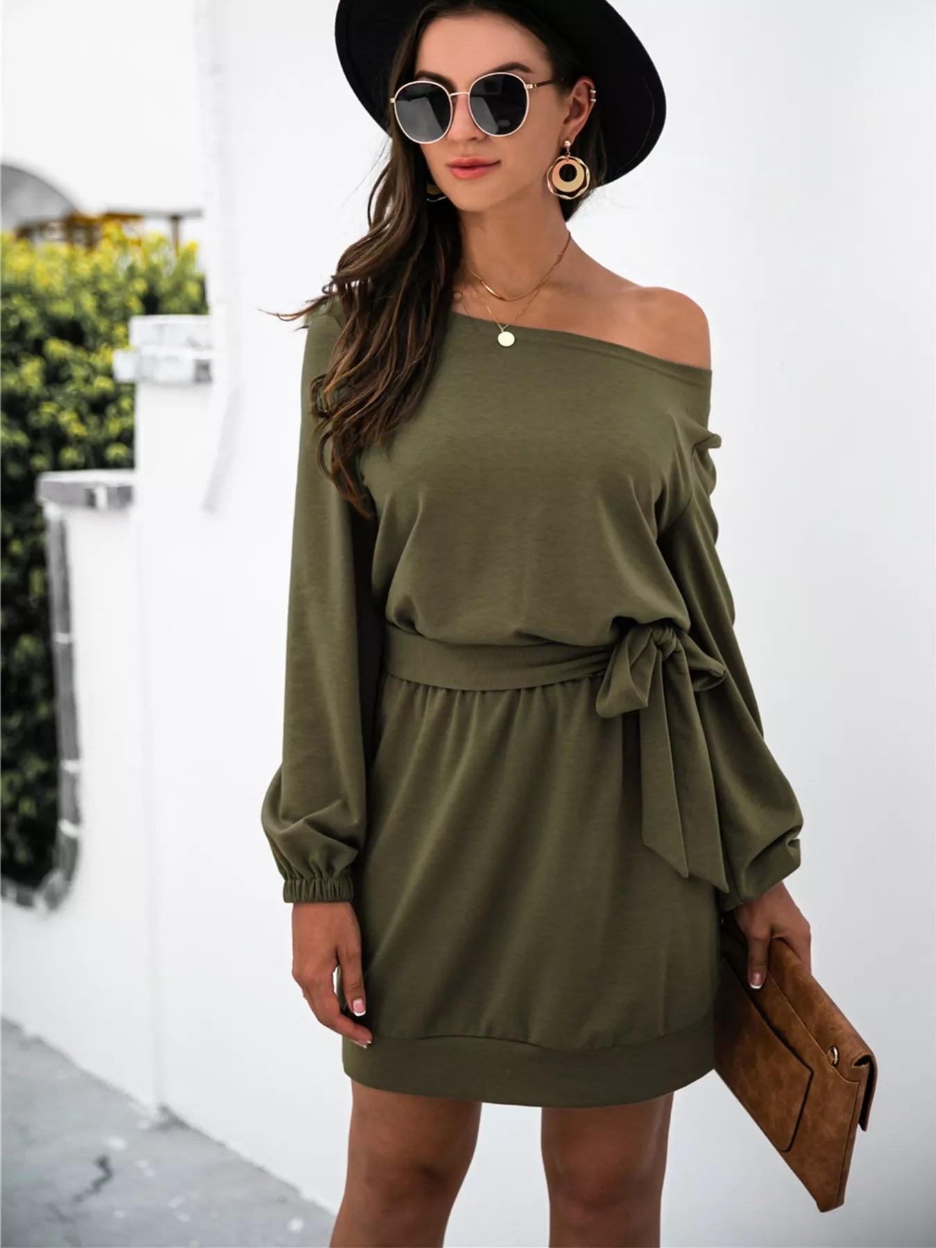 One Shoulder Tie Waist Dress - Be Bliss Boutique