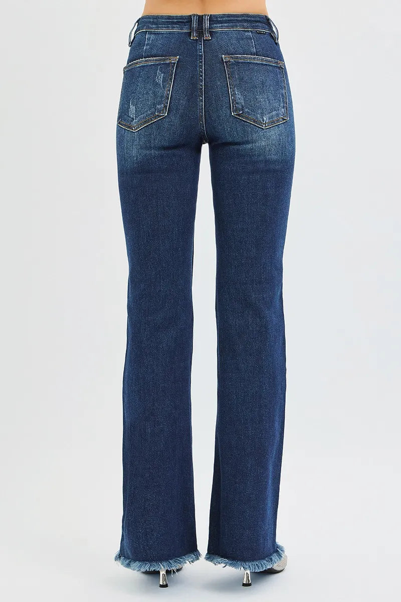 RISEN Full Size Tummy Control Mid Rise Flare Jeans Plus Size -  Be Bliss Boutique