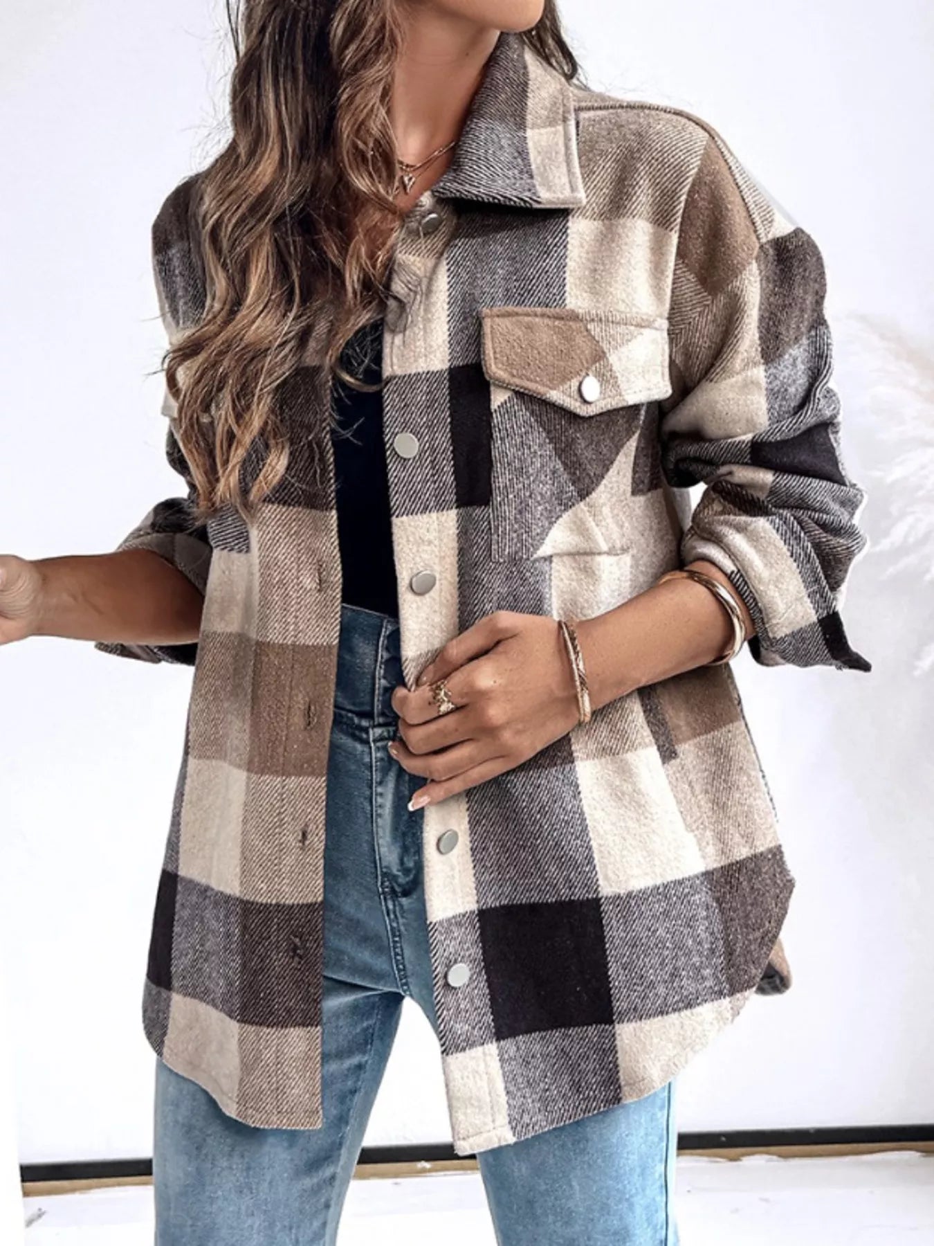 Plaid Button Up Long Sleeve Shirt - Be Bliss Boutique