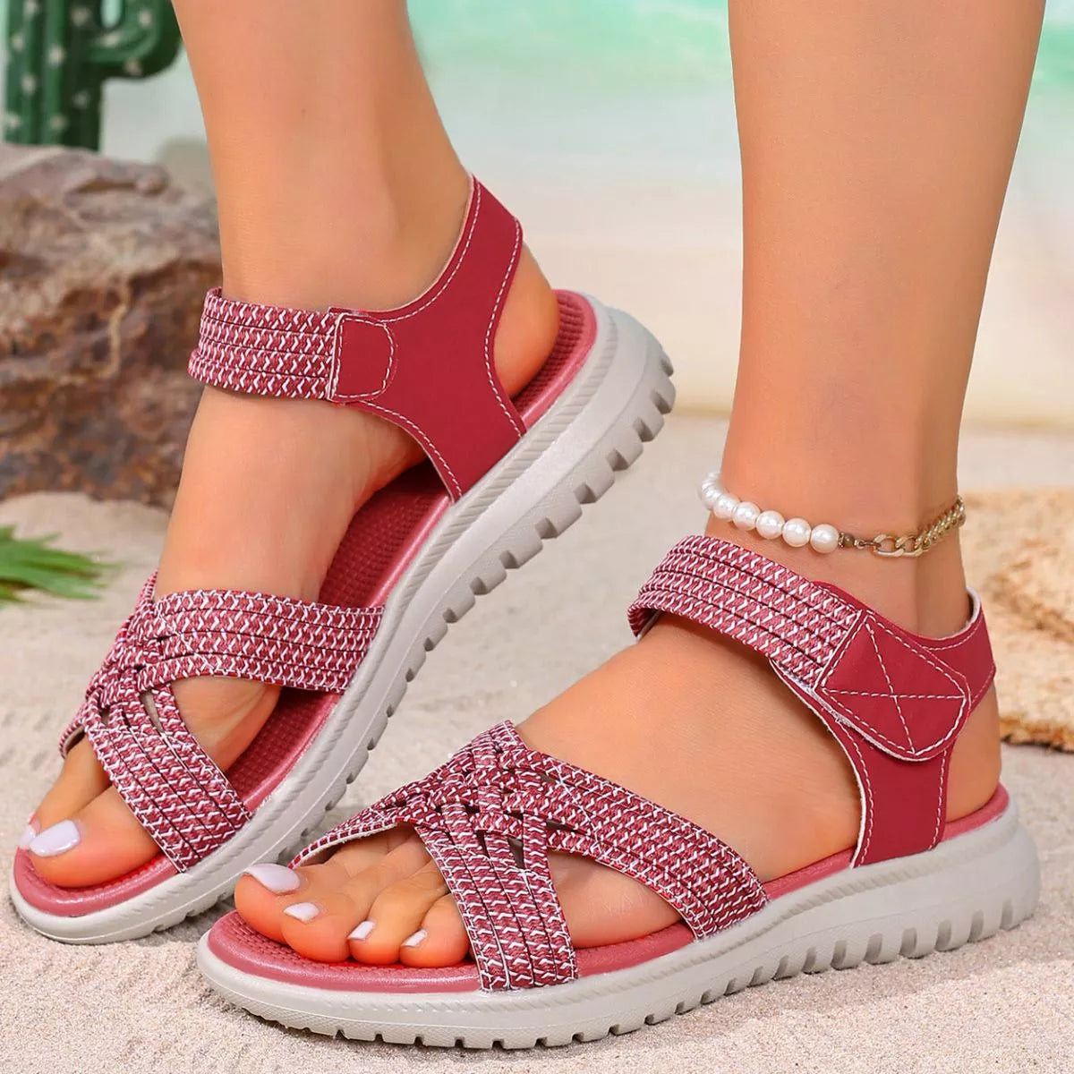 Woven Open Toe Sandals - Be Bliss Boutique