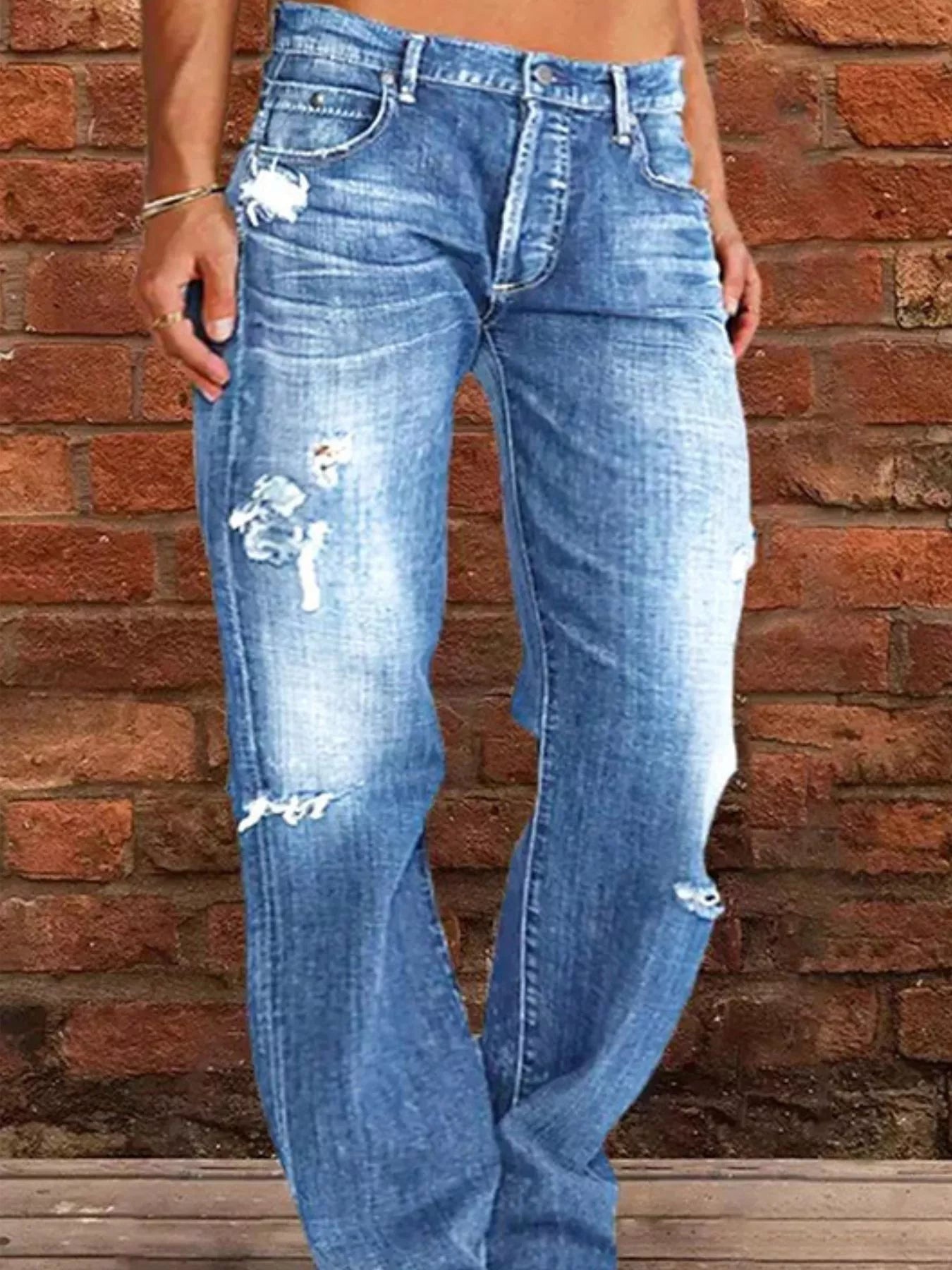 Full Size Distressed Raw Hem Jeans - Be Bliss Boutique