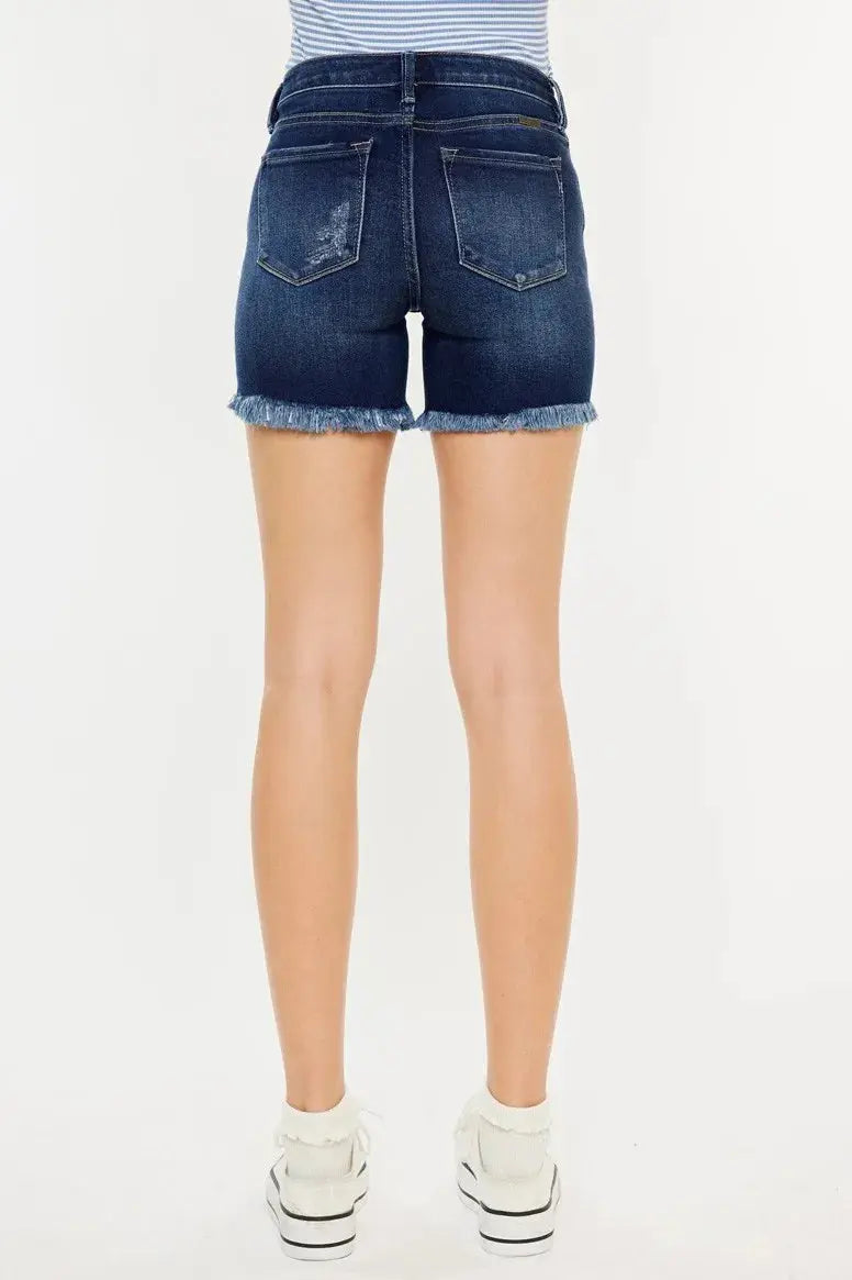 Kancan Mid Rise Button Fly Denim Shorts |  Be Bliss Boutique