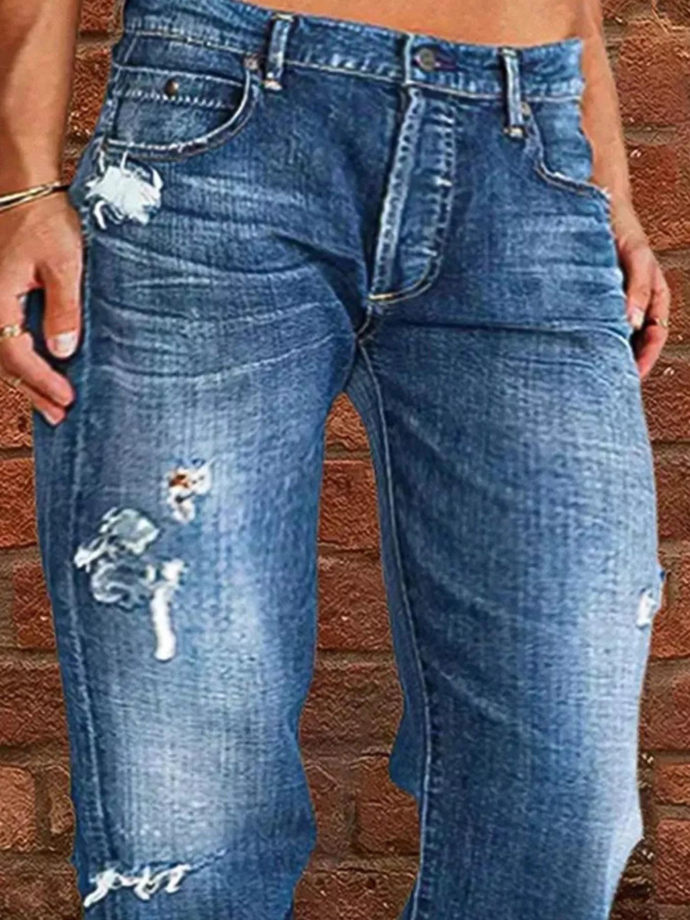 Full Size Distressed Raw Hem Jeans - Be Bliss Boutique