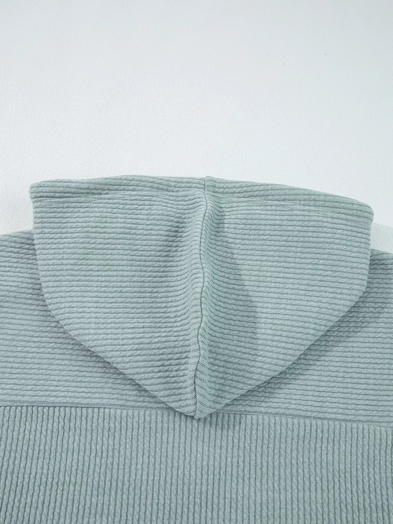 Ribbed Knit Drop Shoulder Hoodie -  Be Bliss Boutique